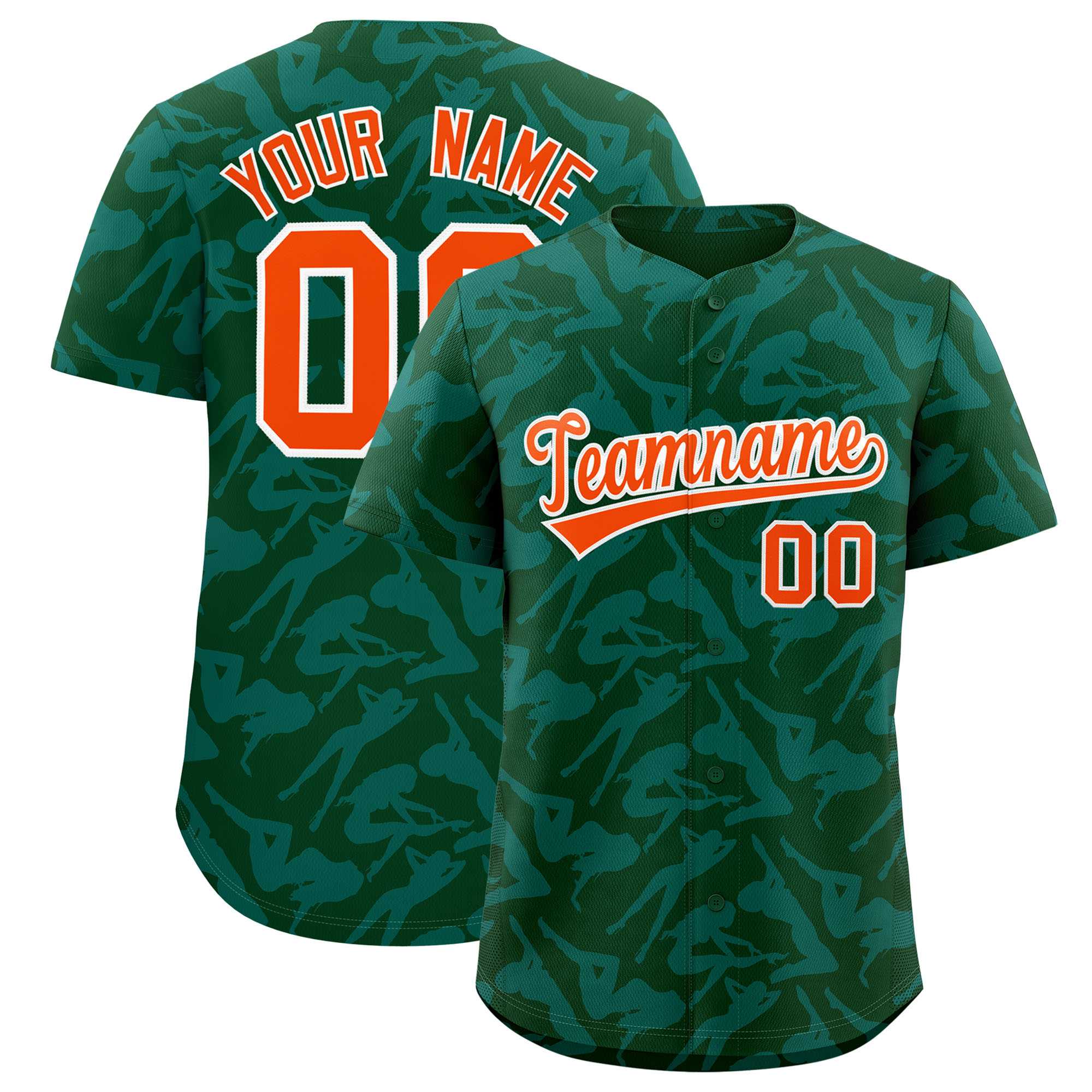 Custom Green Aqua Playboy Graffiti Pattern Authentic Baseball Jersey| KXKSHOP