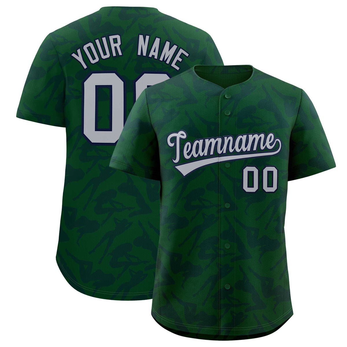 Custom Green Navy Playboy Graffiti Pattern Authentic Baseball Jersey| KXKSHOP