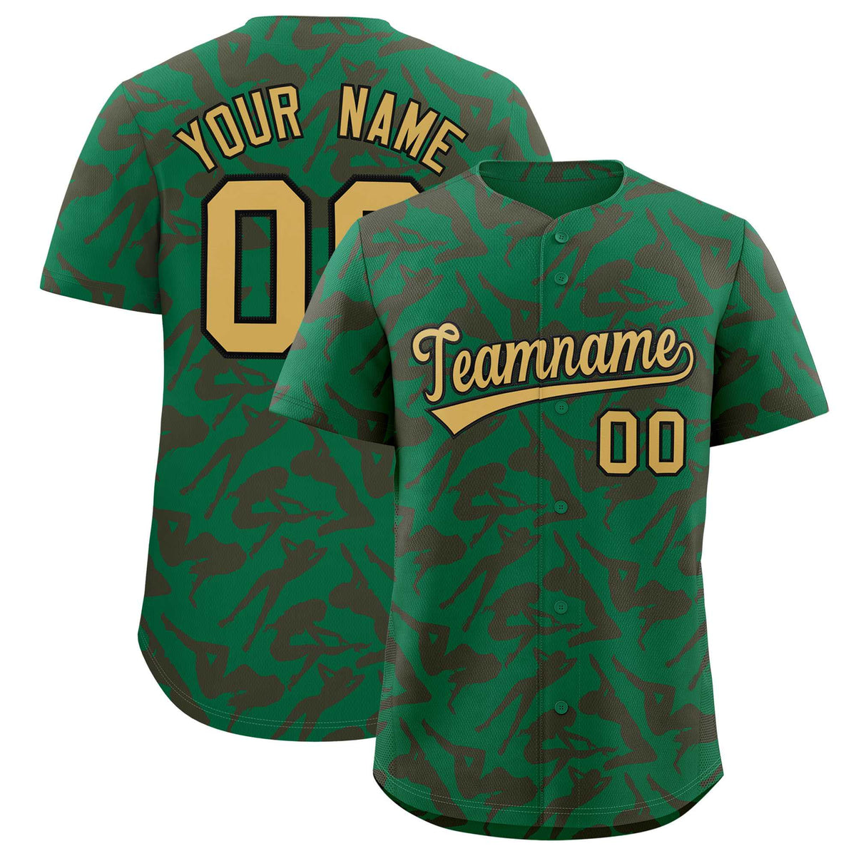 Custom Kelly Green Crimson Playboy Graffiti Pattern Authentic Baseball Jersey| KXKSHOP