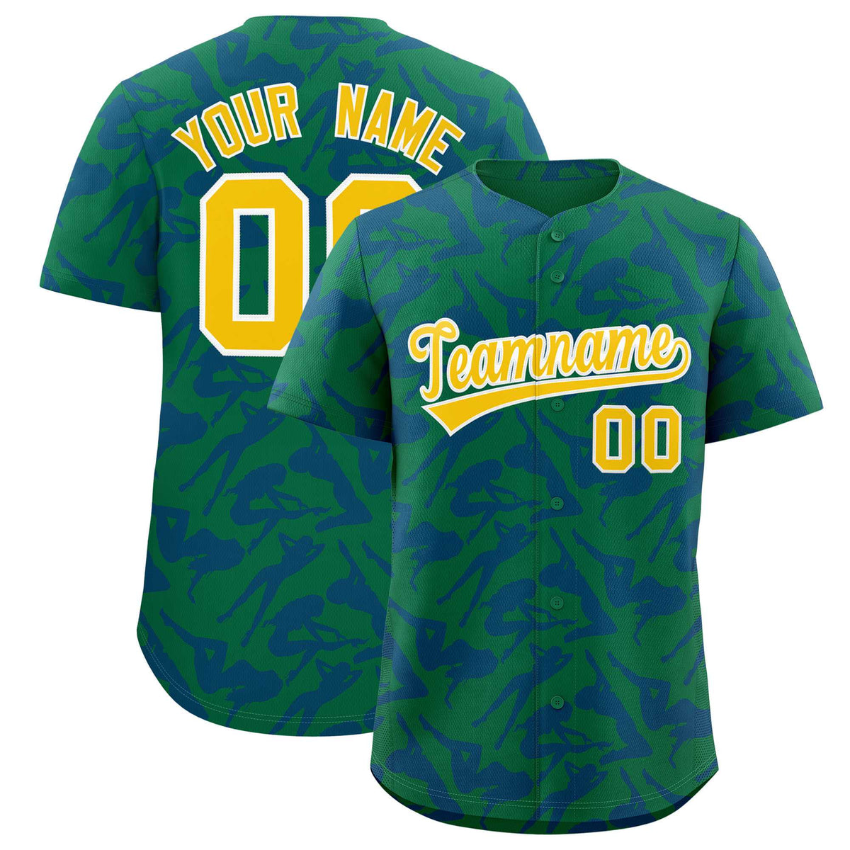 Custom Kelly Green Royal Playboy Graffiti Pattern Authentic Baseball Jersey| KXKSHOP