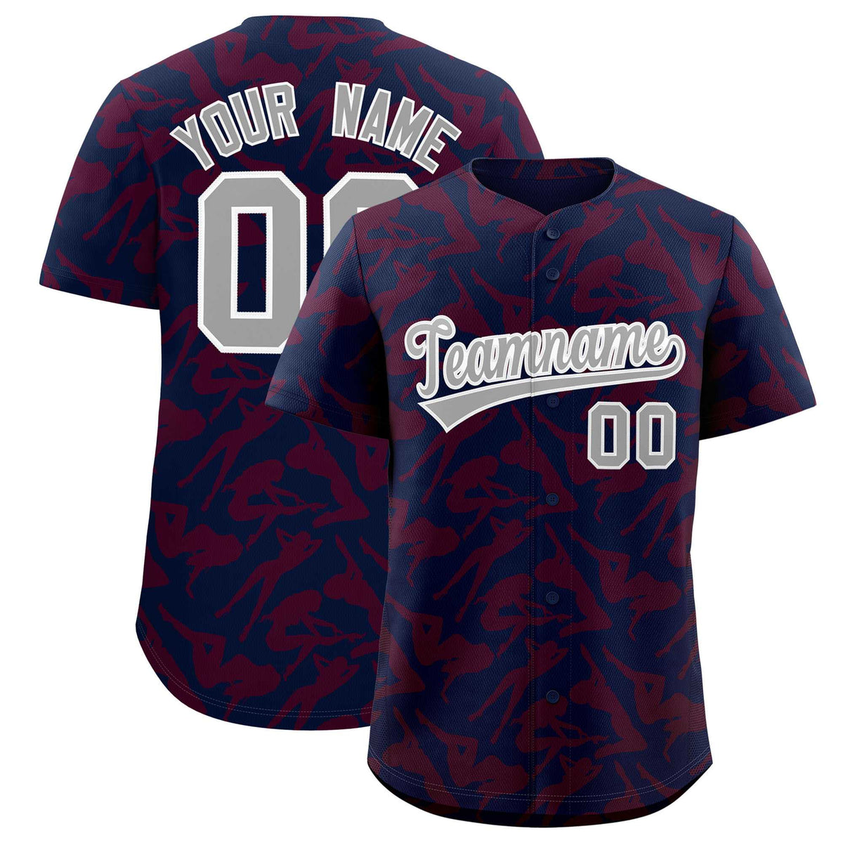 Custom Navy Crimson Playboy Graffiti Pattern Authentic Baseball Jersey| KXKSHOP