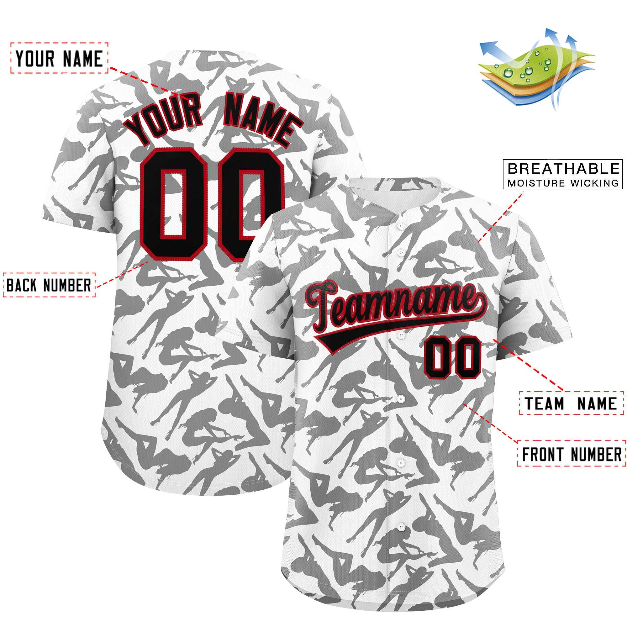 Custom White Black Playboy Graffiti Pattern Authentic Baseball Jersey| KXKSHOP