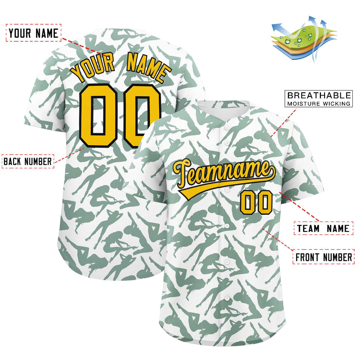 Custom White Green Playboy Graffiti Pattern Authentic Baseball Jersey| KXKSHOP