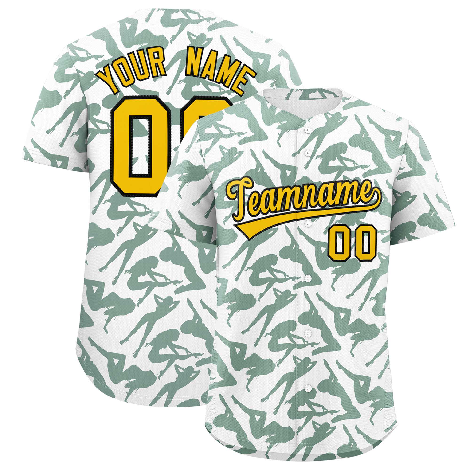 Custom White Green Playboy Graffiti Pattern Authentic Baseball Jersey| KXKSHOP