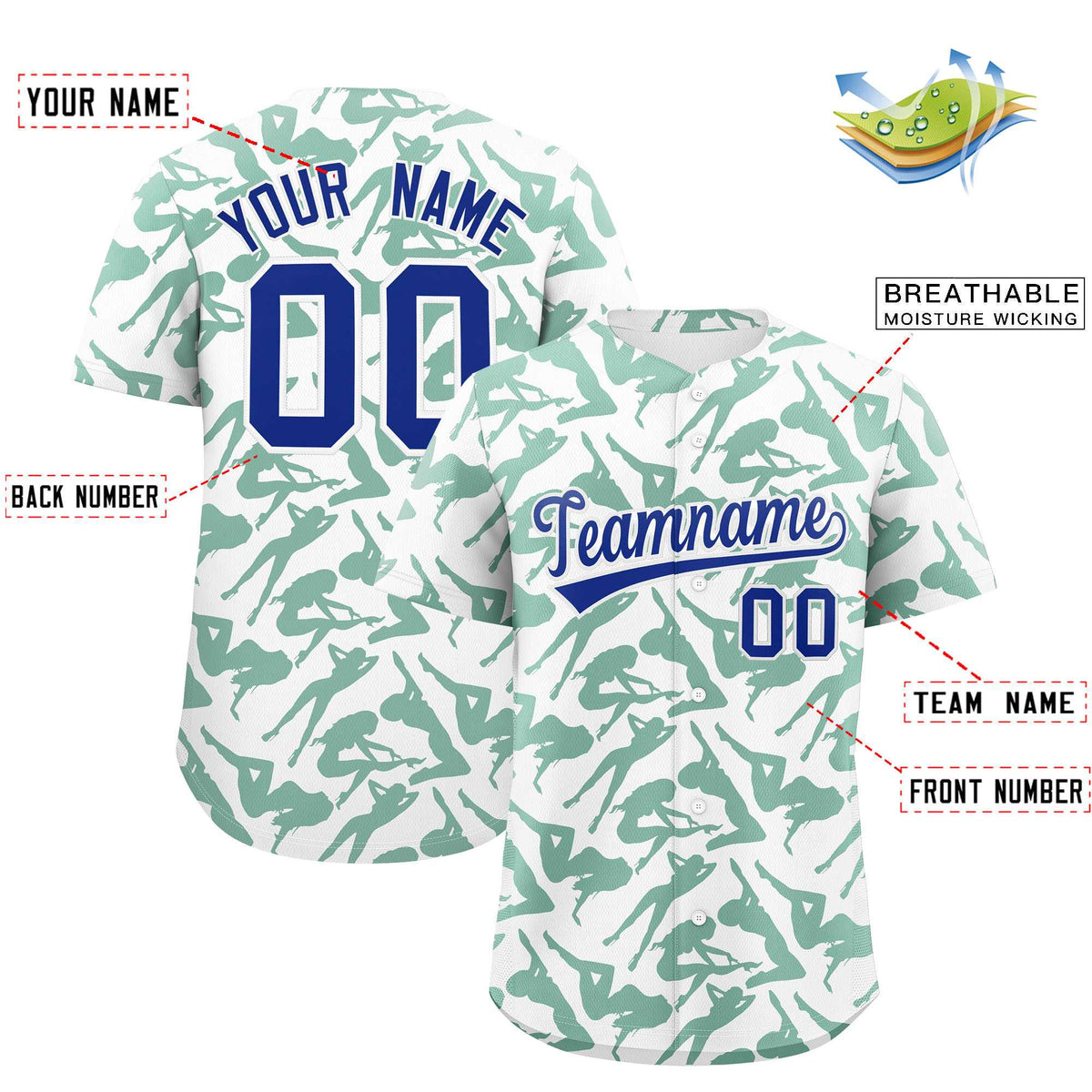 Custom White Kelly Green Playboy Graffiti Pattern Authentic Baseball Jersey| KXKSHOP