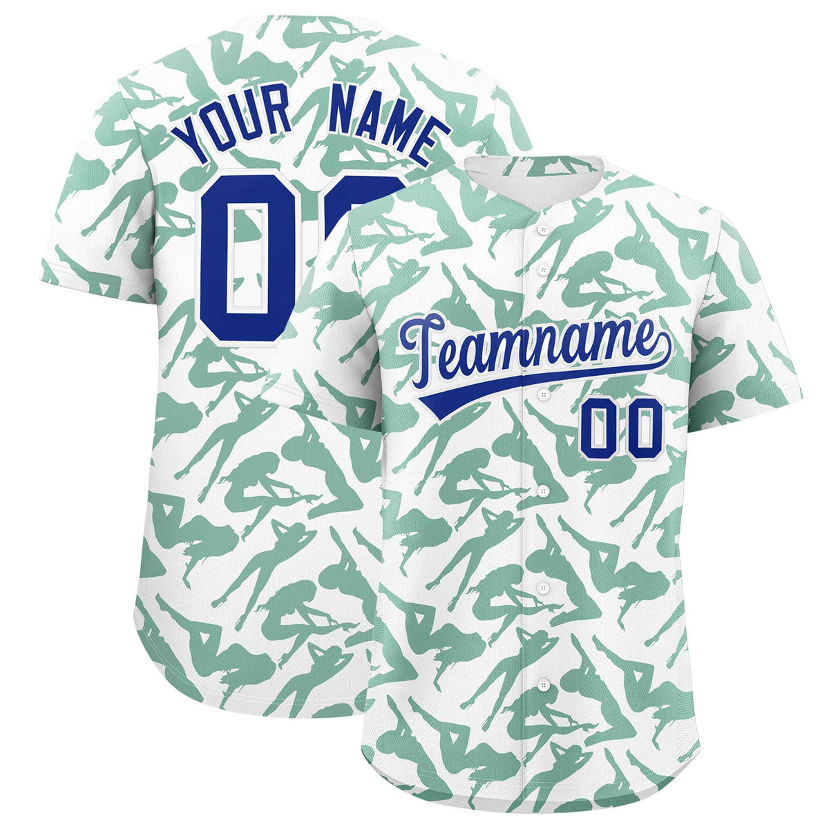 Custom White Kelly Green Playboy Graffiti Pattern Authentic Baseball Jersey| KXKSHOP