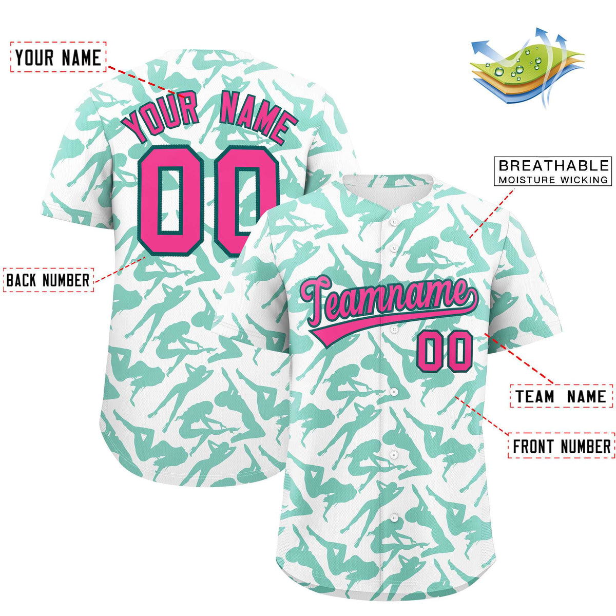 Custom White Bright Green Playboy Graffiti Pattern Authentic Baseball Jersey| KXKSHOP