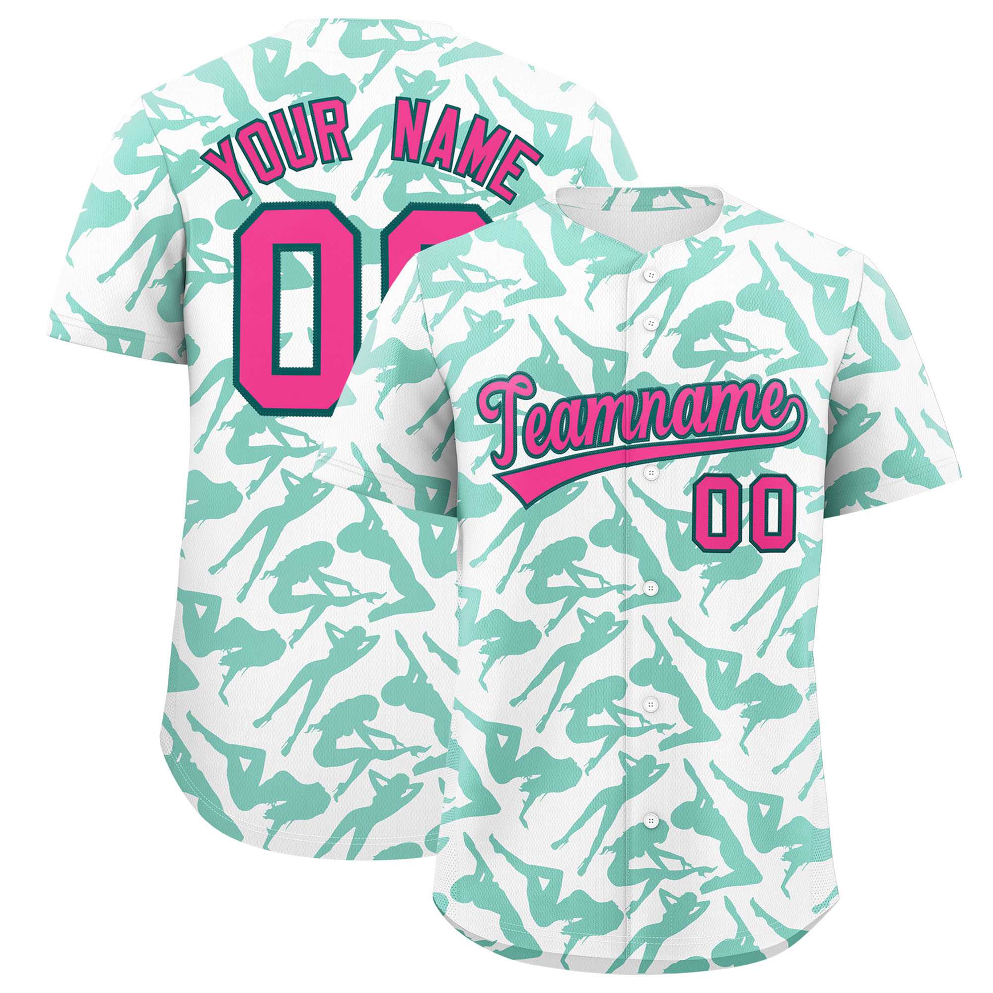 Custom White Bright Green Playboy Graffiti Pattern Authentic Baseball Jersey| KXKSHOP