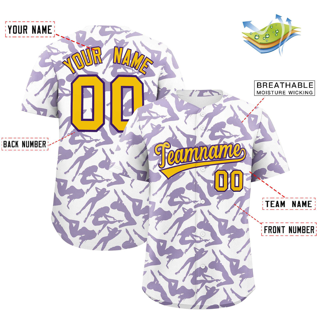 Custom White Purple Playboy Graffiti Pattern Authentic Baseball Jersey| KXKSHOP