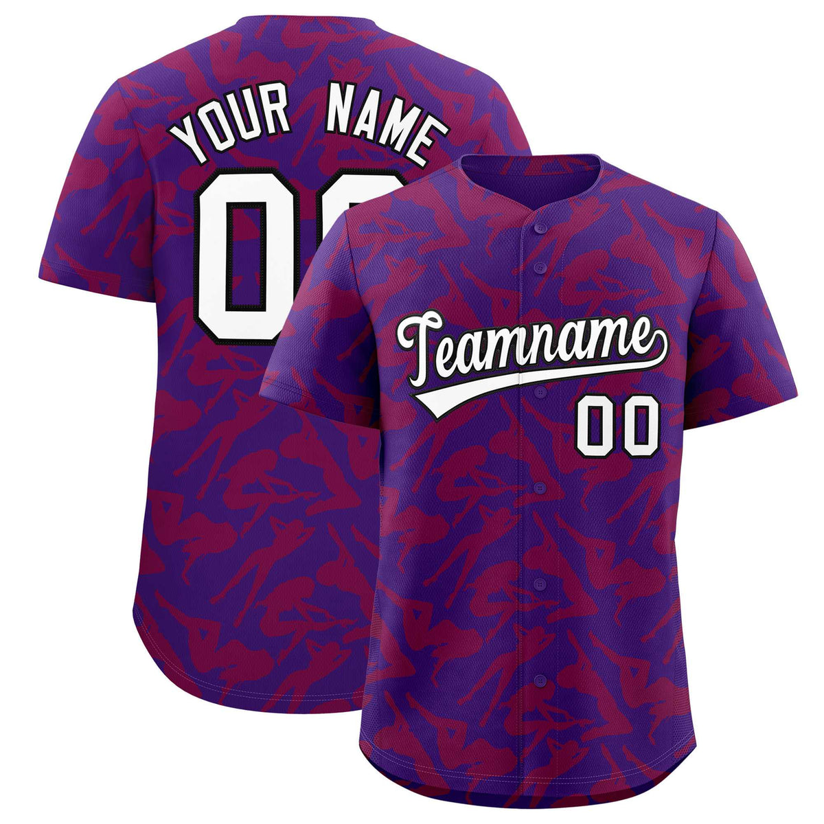Custom Purple Red Playboy Graffiti Pattern Authentic Baseball Jersey| KXKSHOP