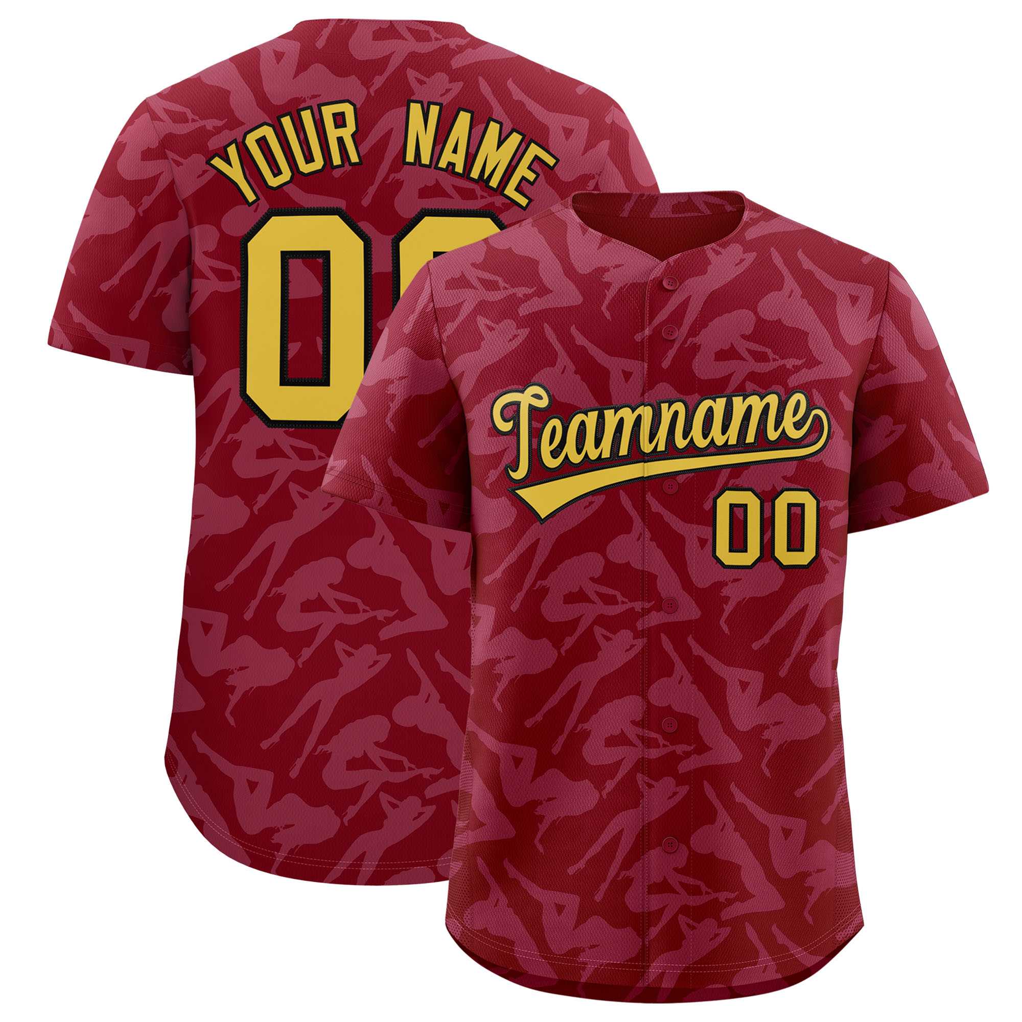 Custom Crimson White Playboy Graffiti Pattern Authentic Baseball Jersey| KXKSHOP