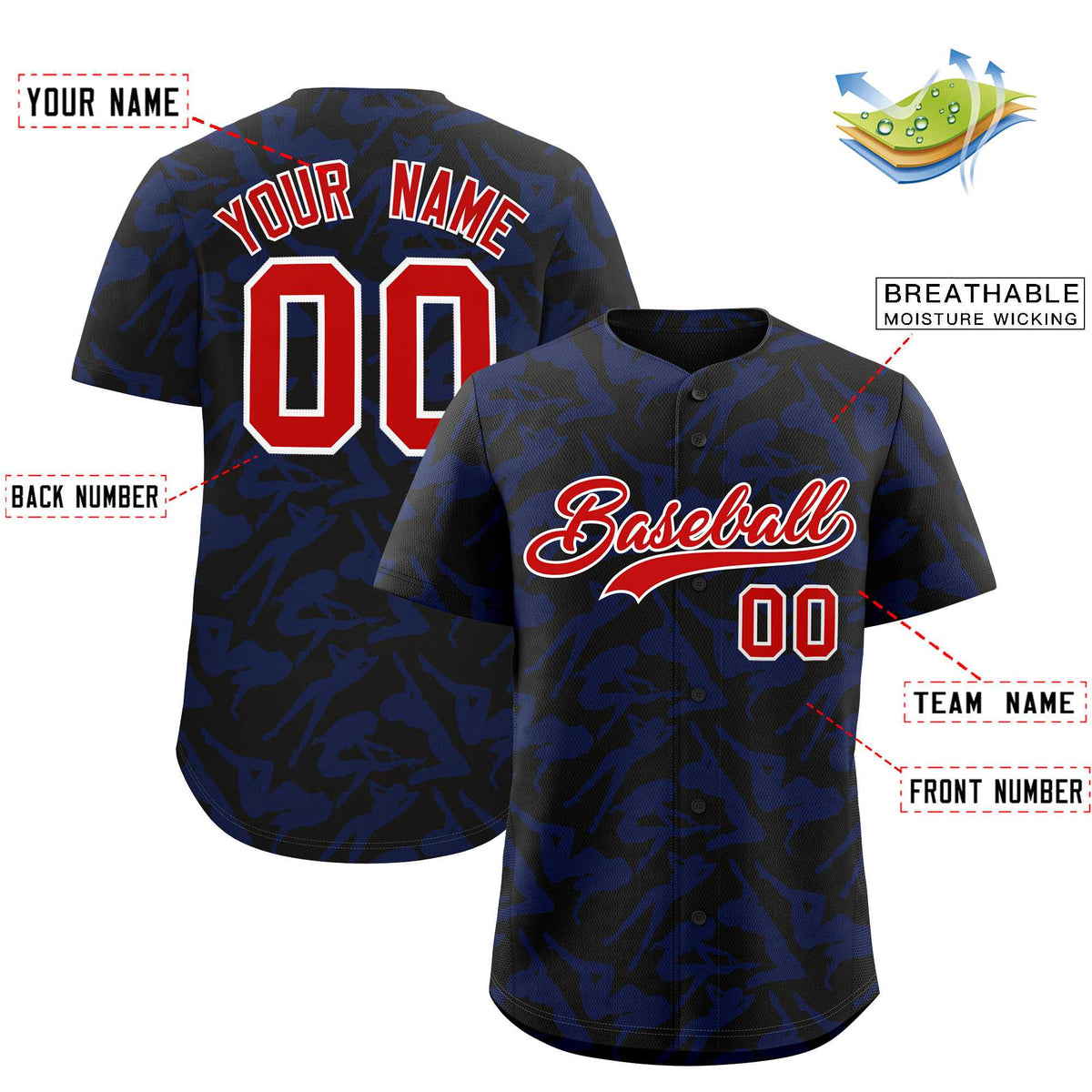 Custom Black Royal Playboy Graffiti Pattern Authentic Baseball Jersey| KXKSHOP