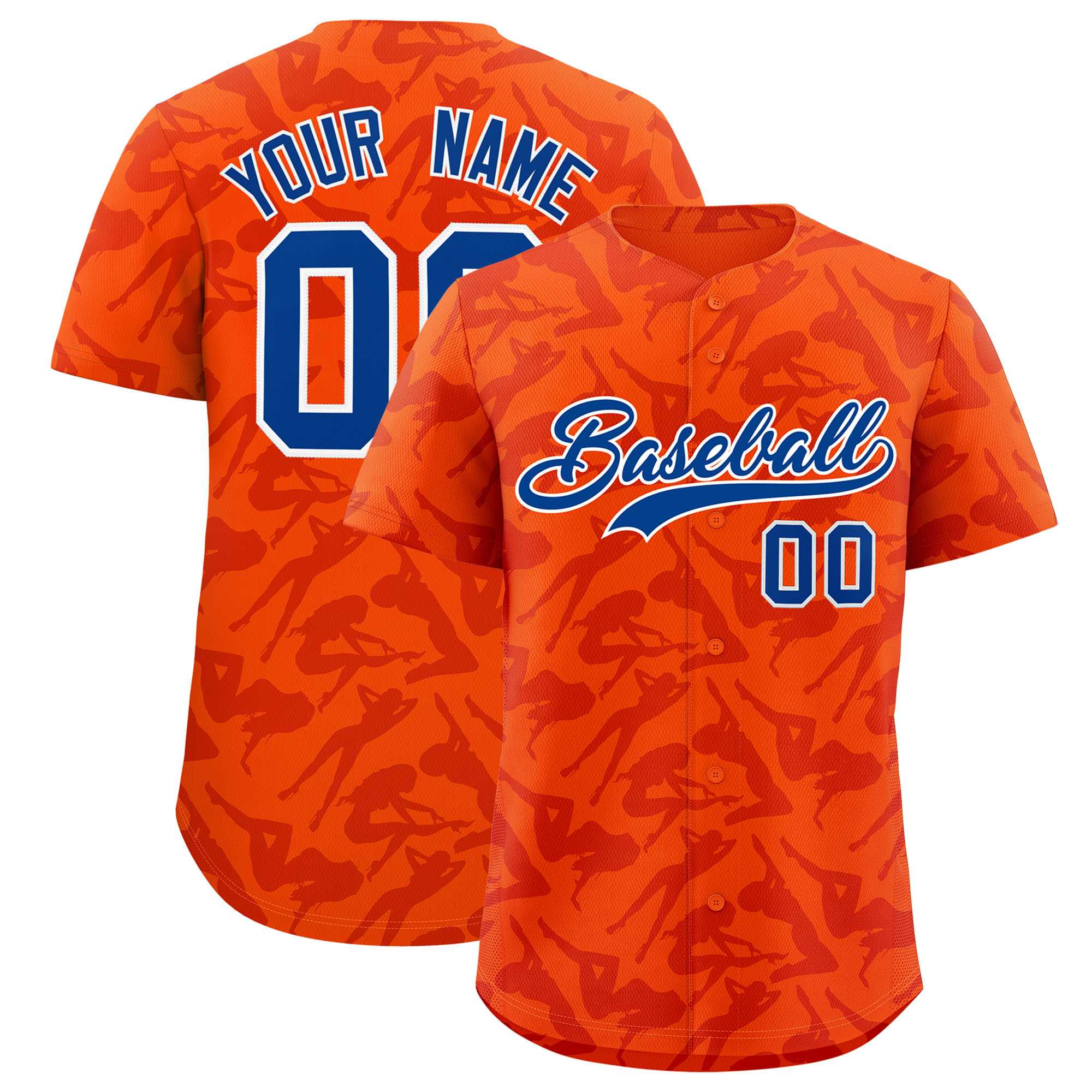 Custom Orange Red Playboy Graffiti Pattern Authentic Baseball Jersey| KXKSHOP