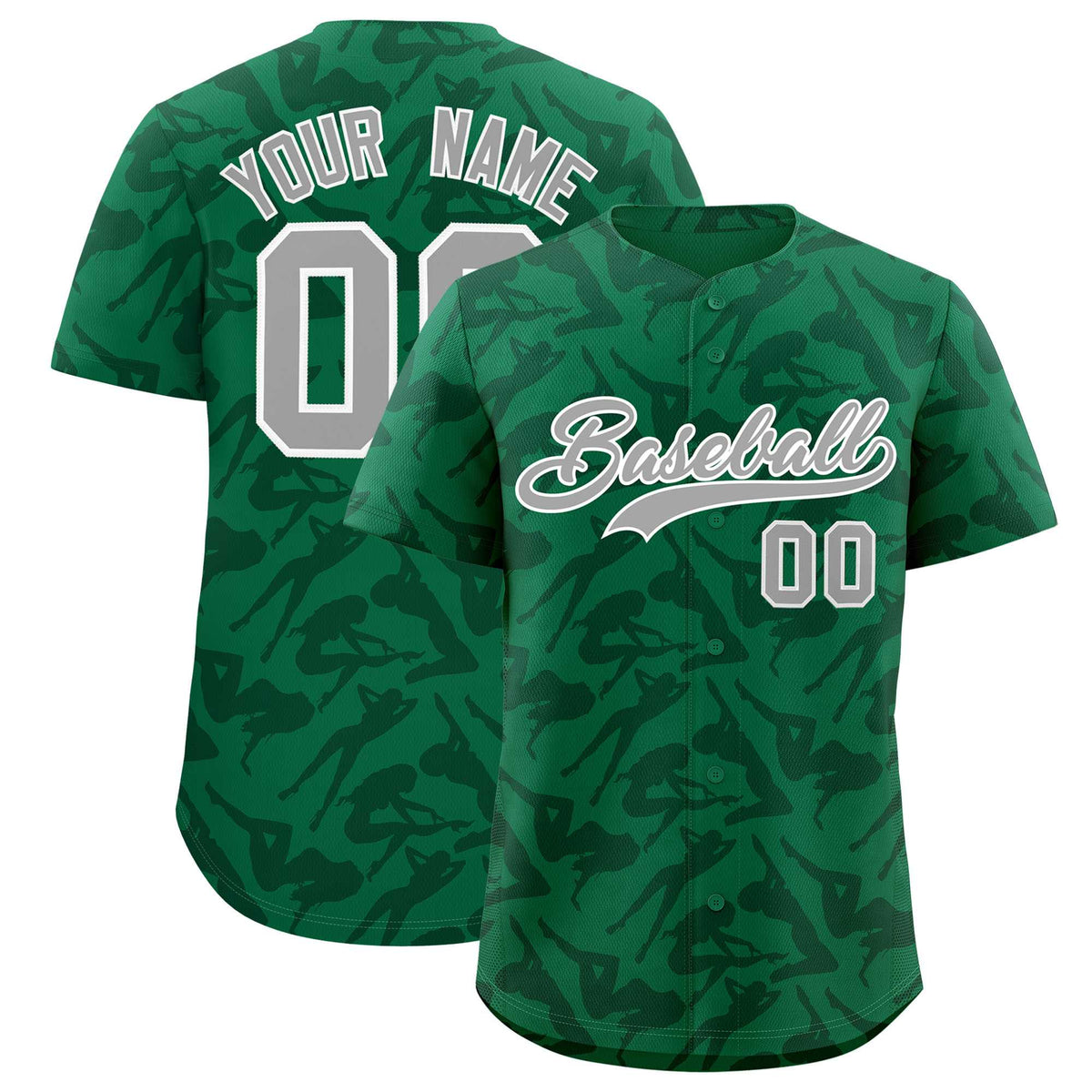 Custom Kelly Green Green Playboy Graffiti Pattern Authentic Baseball Jersey| KXKSHOP