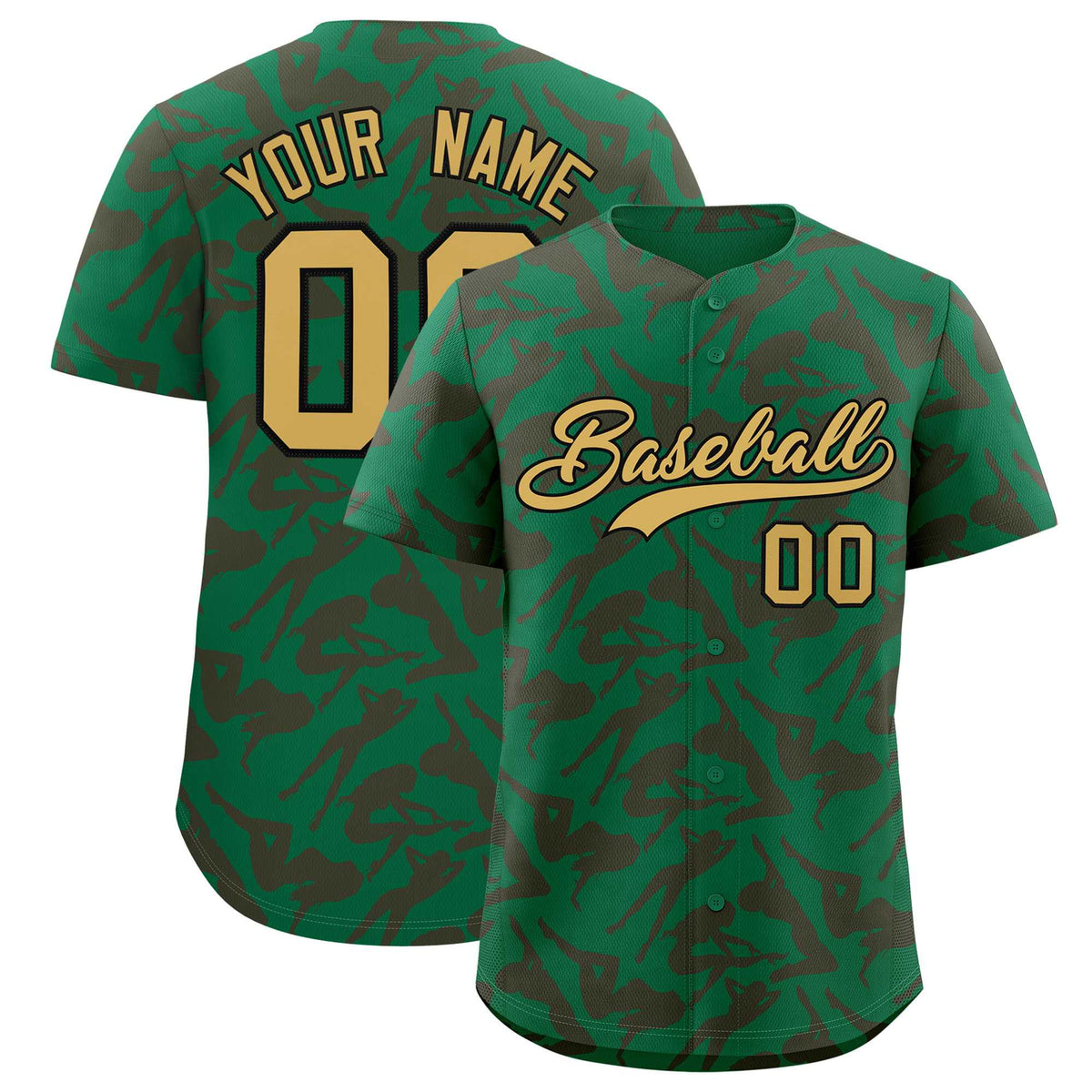 Custom Kelly Green Crimson Playboy Graffiti Pattern Authentic Baseball Jersey| KXKSHOP