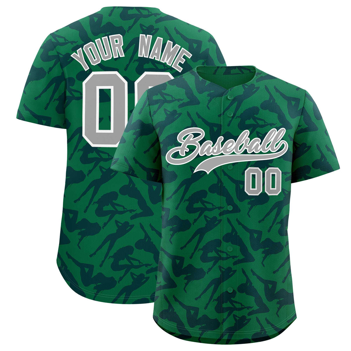 Custom Kelly Green Navy Playboy Graffiti Pattern Authentic Baseball Jersey| KXKSHOP