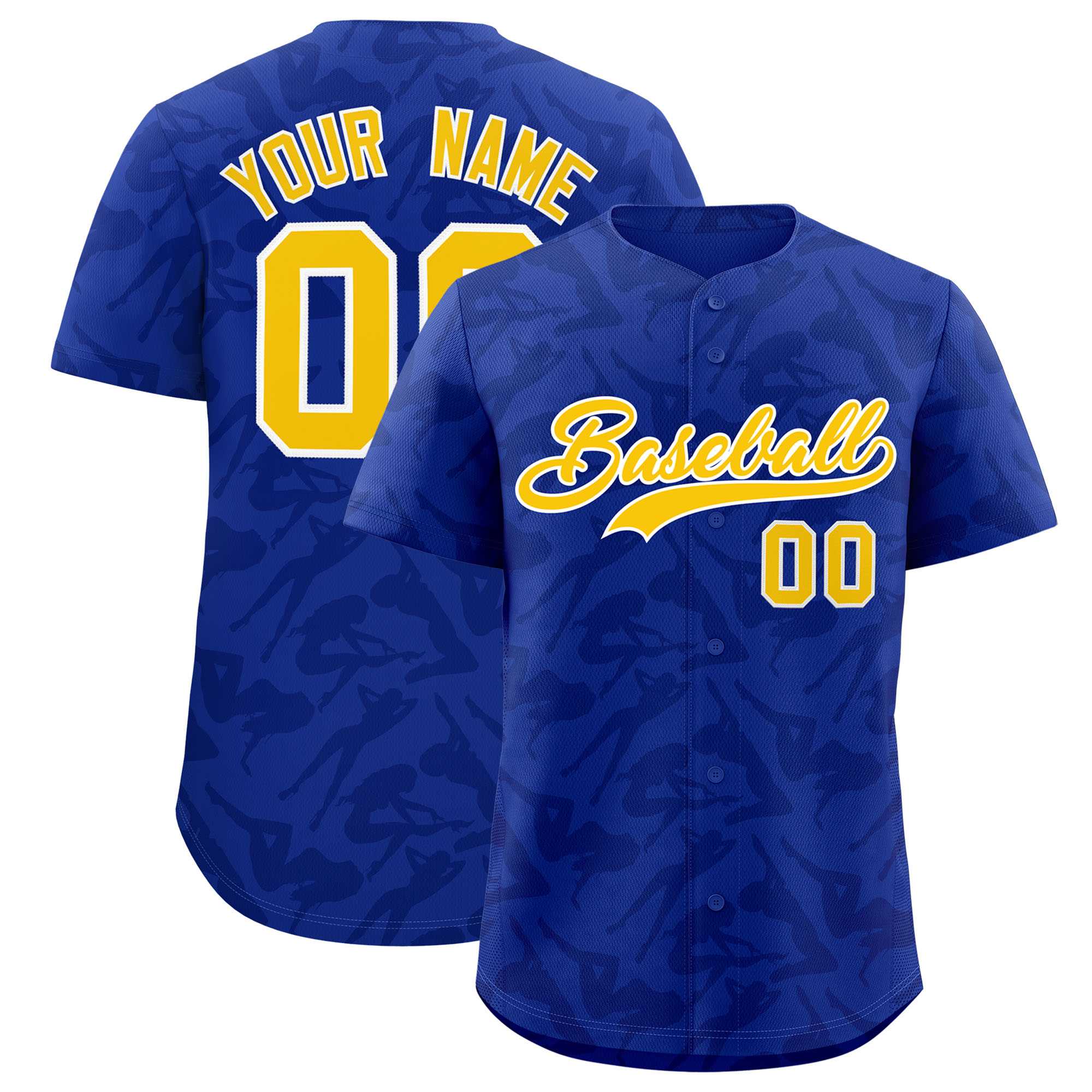 Custom Royal Navy Playboy Graffiti Pattern Authentic Baseball Jersey| KXKSHOP
