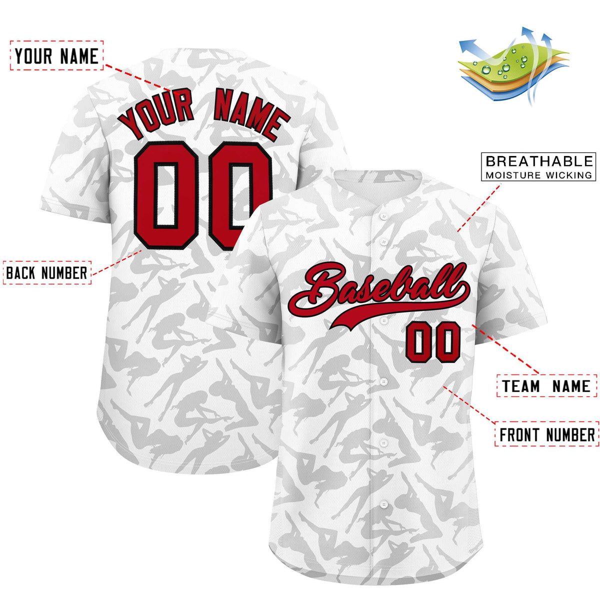 Custom White Gray Playboy Graffiti Pattern Authentic Baseball Jersey| KXKSHOP