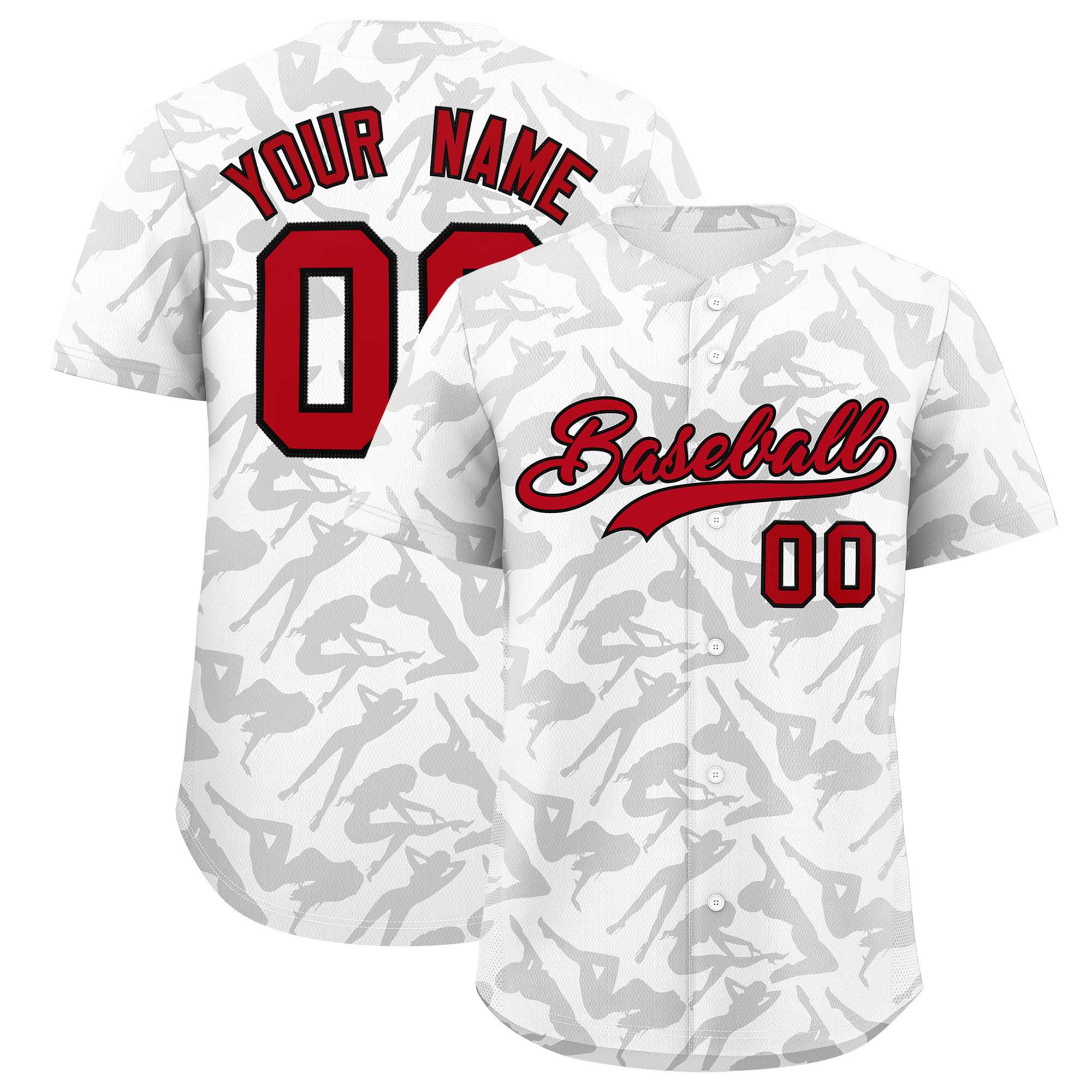 Custom White Gray Playboy Graffiti Pattern Authentic Baseball Jersey| KXKSHOP