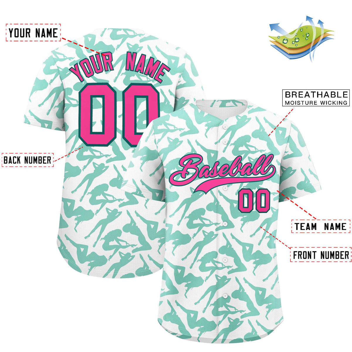 Custom White Bright Green Playboy Graffiti Pattern Authentic Baseball Jersey| KXKSHOP