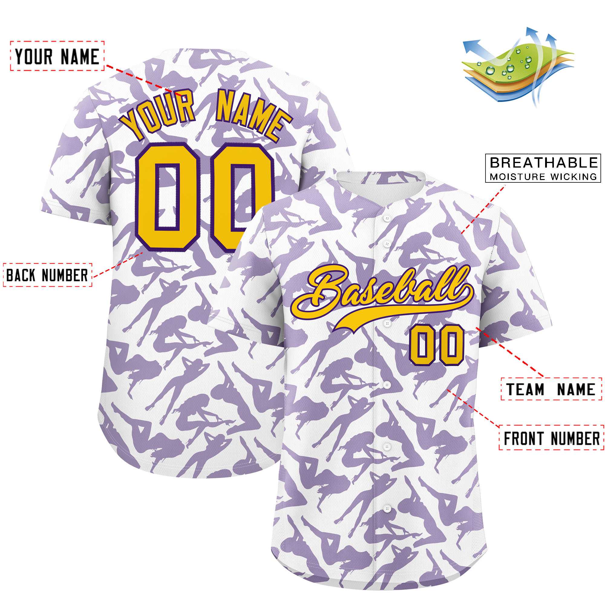 Custom White Purple Playboy Graffiti Pattern Authentic Baseball Jersey| KXKSHOP