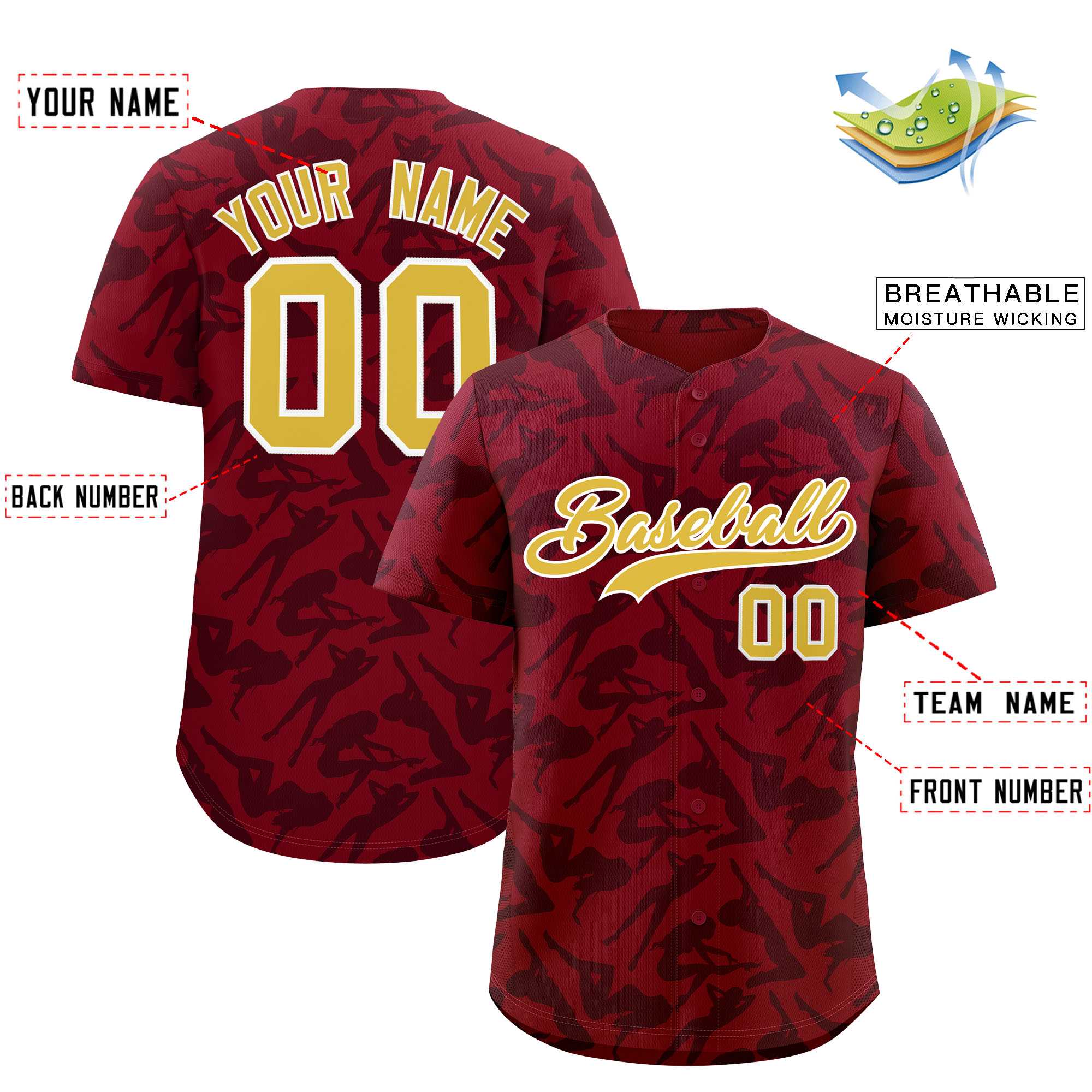 Custom Crimson Black Playboy Graffiti Pattern Authentic Baseball Jersey| KXKSHOP