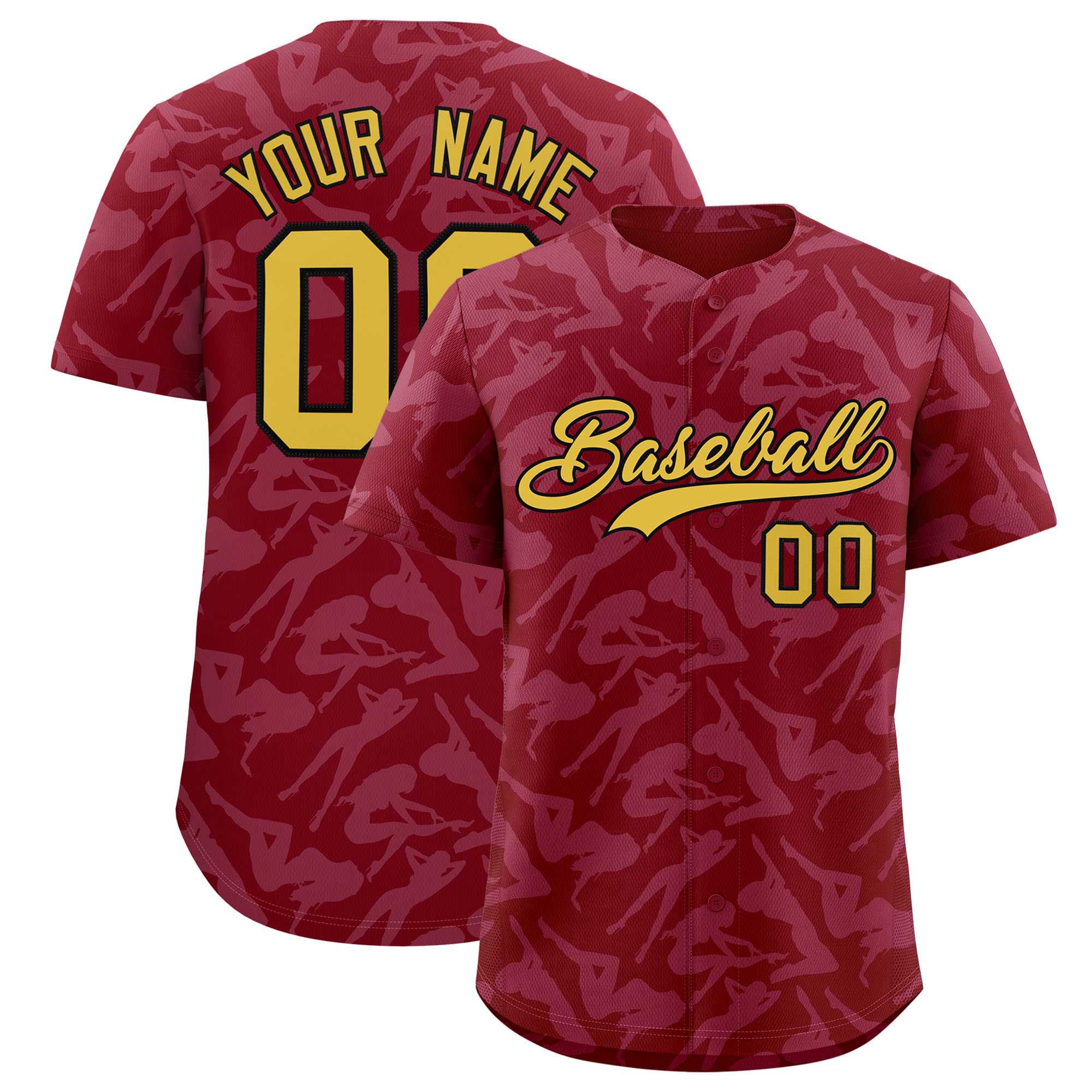 Custom Crimson White Playboy Graffiti Pattern Authentic Baseball Jersey| KXKSHOP