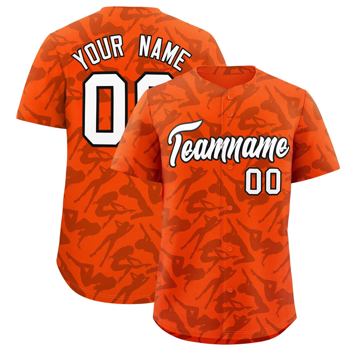 Custom Orange Black Playboy Graffiti Pattern Authentic Baseball Jersey| KXKSHOP