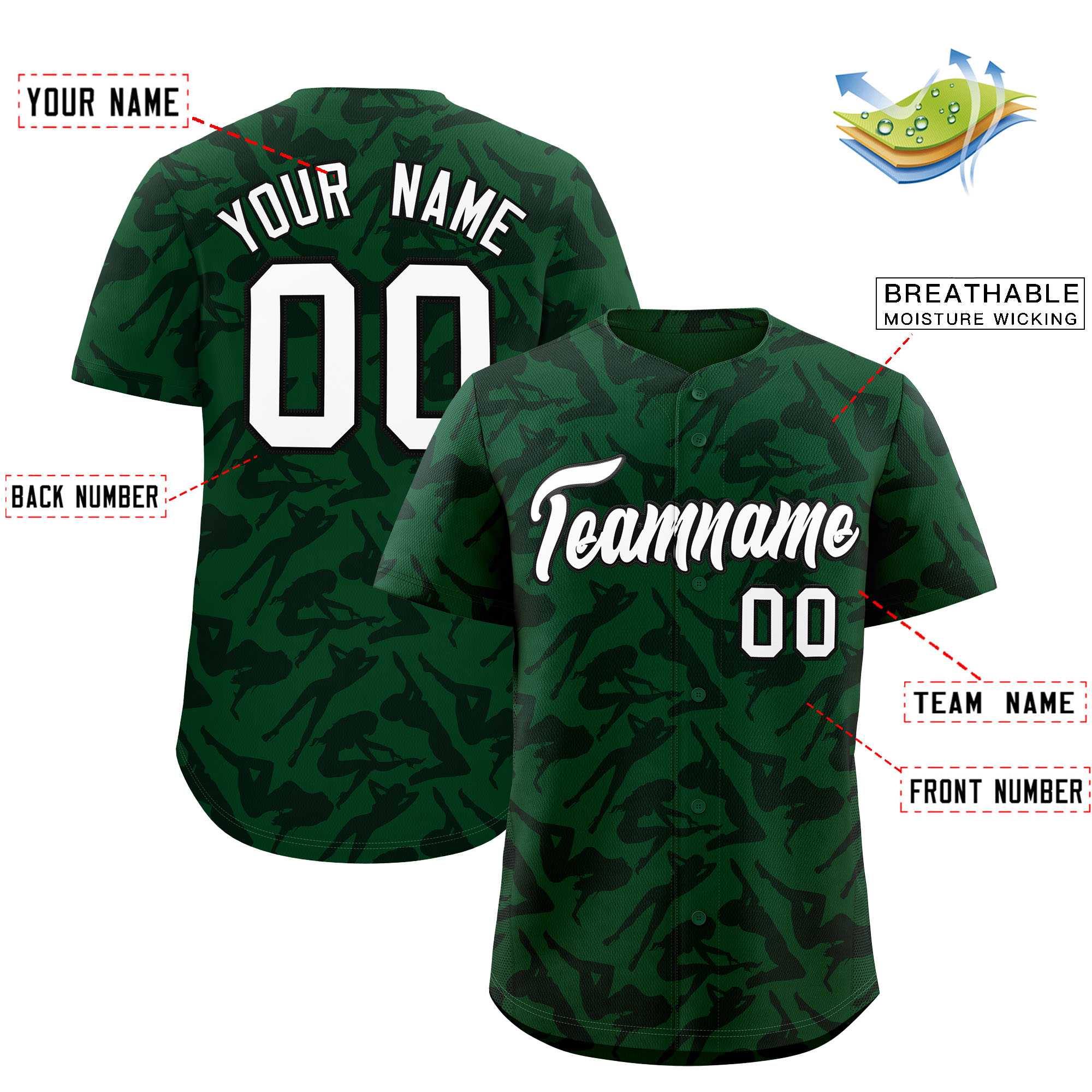 Custom Green Black Playboy Graffiti Pattern Authentic Baseball Jersey| KXKSHOP