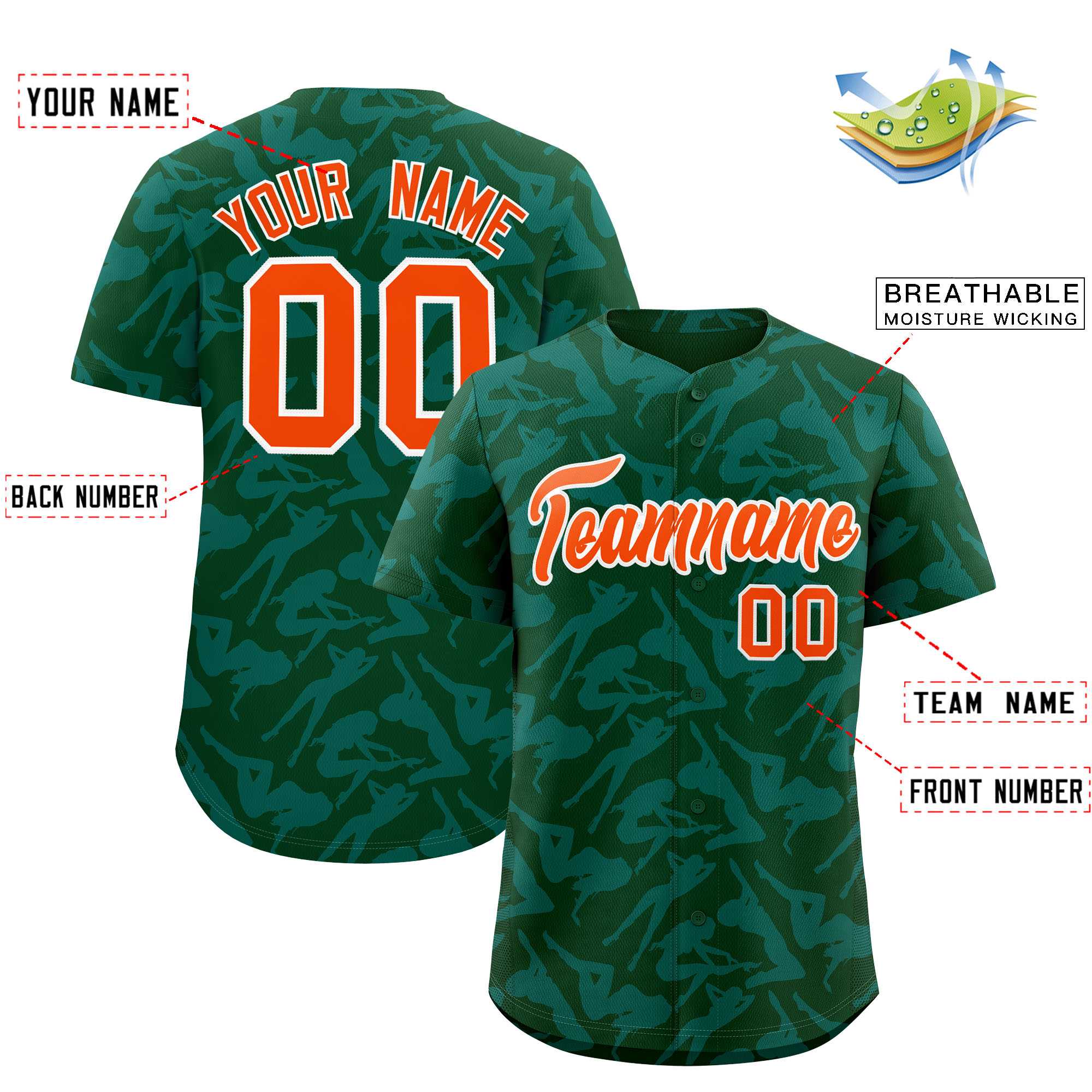 Custom Green Aqua Playboy Graffiti Pattern Authentic Baseball Jersey| KXKSHOP