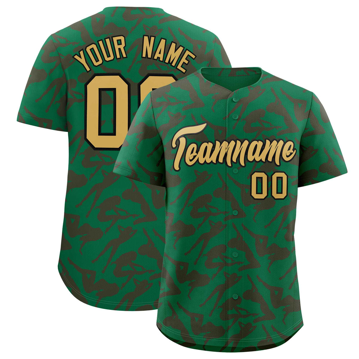 Custom Kelly Green Crimson Playboy Graffiti Pattern Authentic Baseball Jersey| KXKSHOP