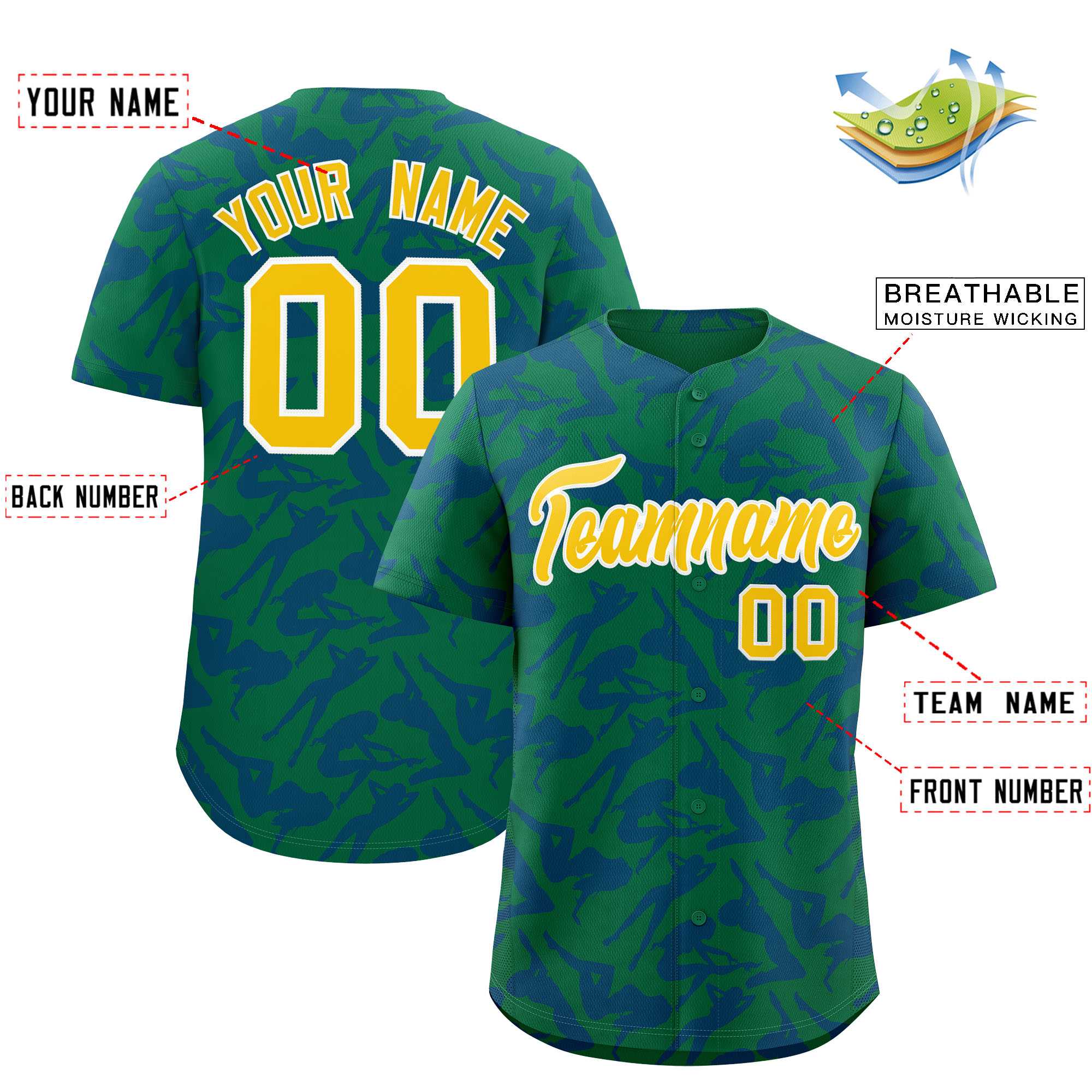 Custom Kelly Green Royal Playboy Graffiti Pattern Authentic Baseball Jersey| KXKSHOP