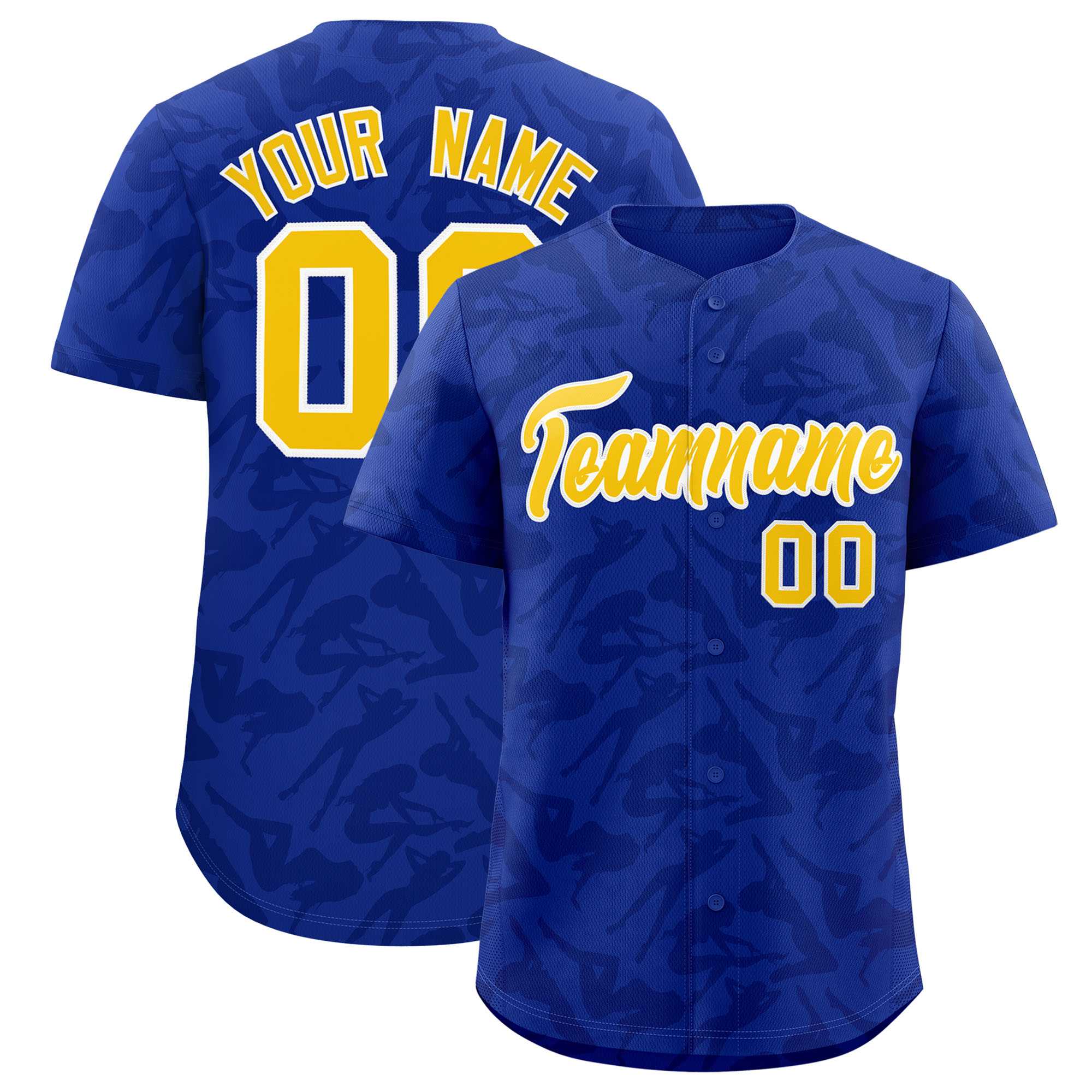 Custom Royal Navy Playboy Graffiti Pattern Authentic Baseball Jersey| KXKSHOP