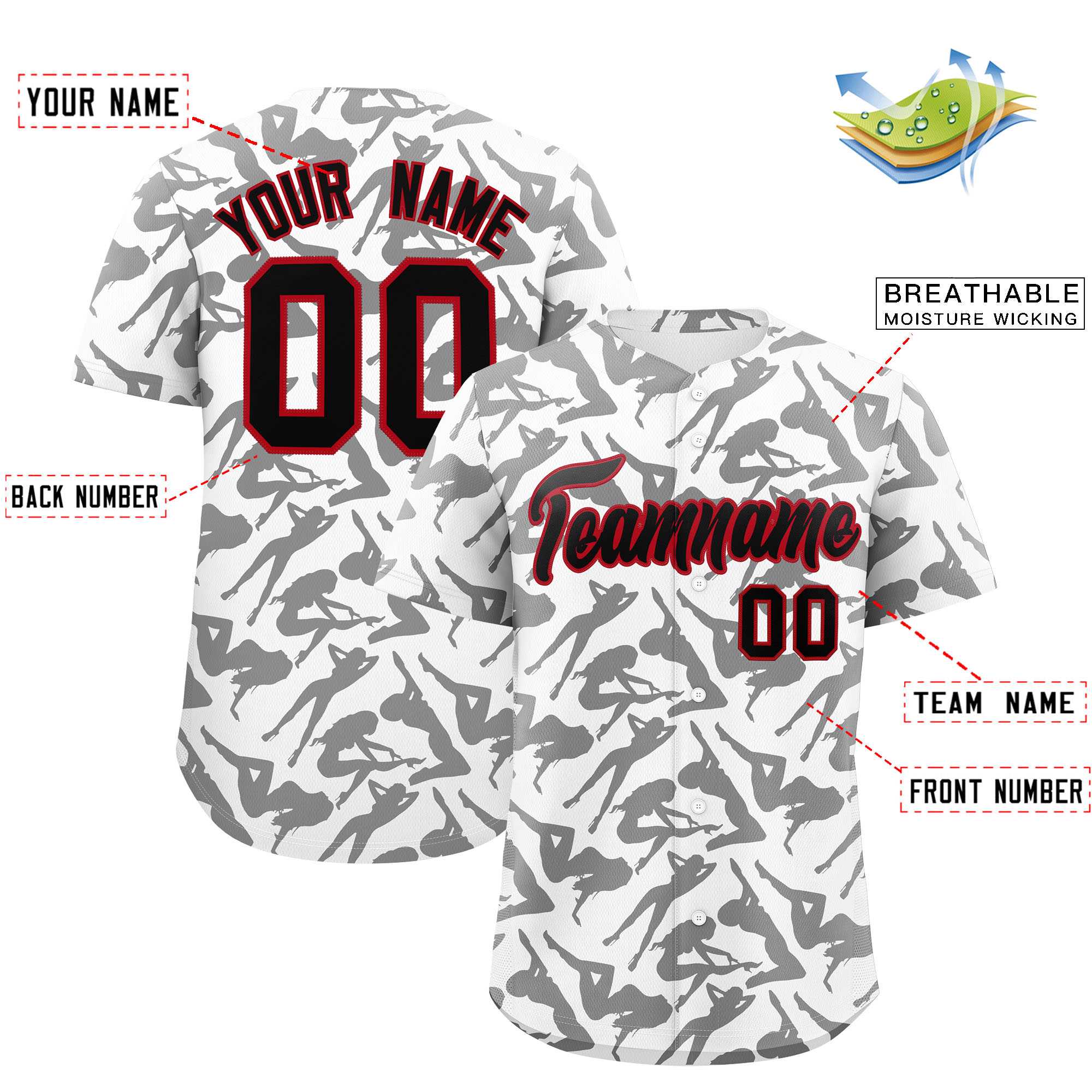 Custom White Black Playboy Graffiti Pattern Authentic Baseball Jersey| KXKSHOP