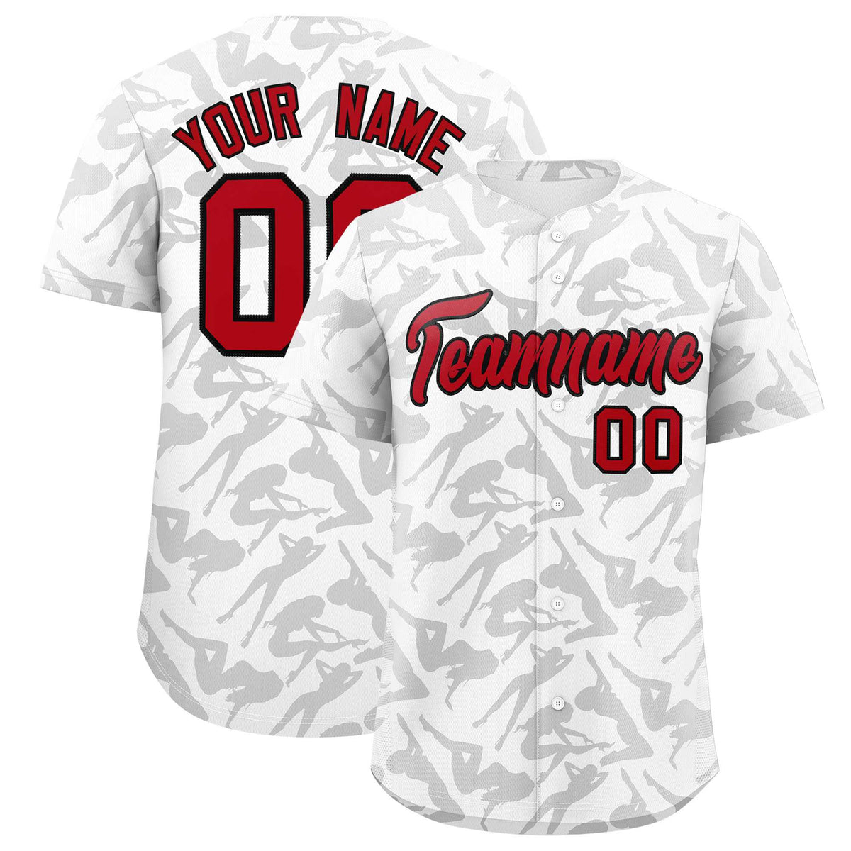 Custom White Gray Playboy Graffiti Pattern Authentic Baseball Jersey| KXKSHOP