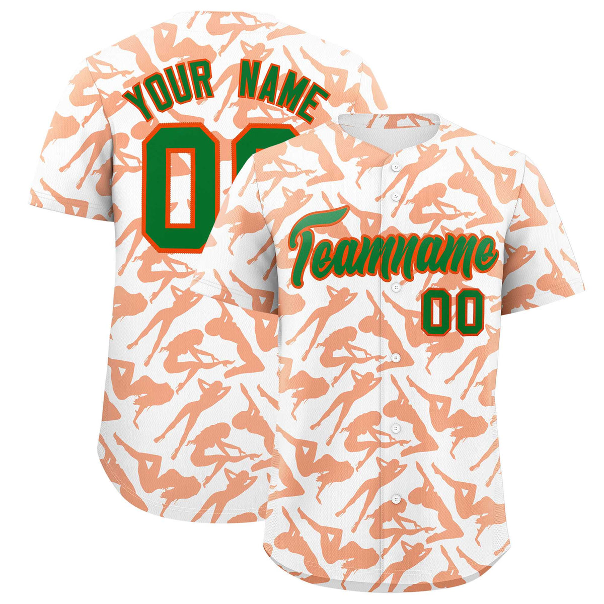 Custom White Orange Playboy Graffiti Pattern Authentic Baseball Jersey| KXKSHOP
