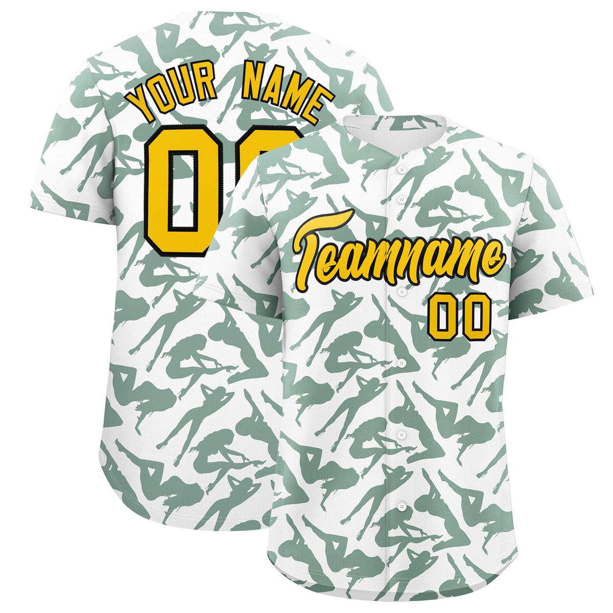 Custom White Green Playboy Graffiti Pattern Authentic Baseball Jersey| KXKSHOP