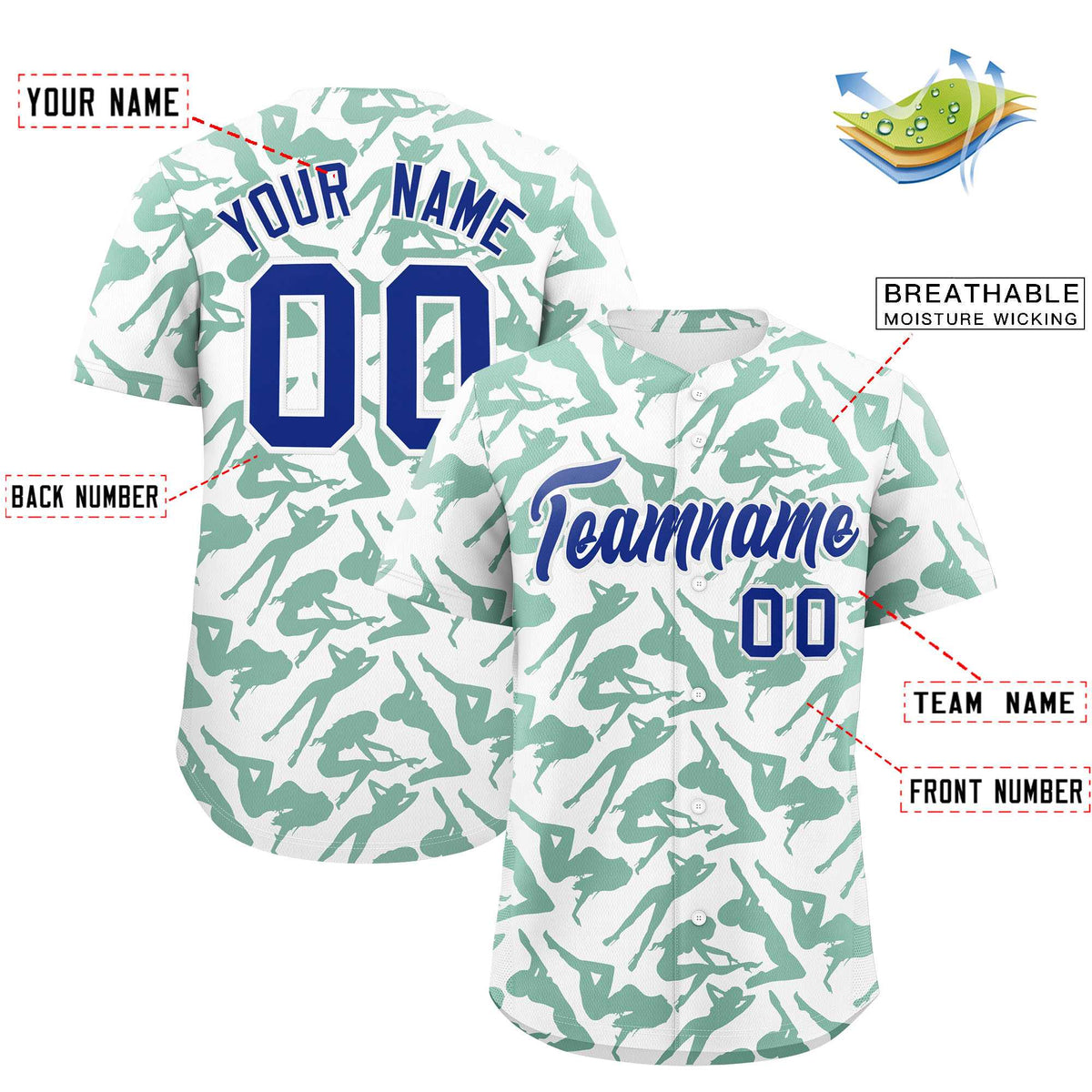 Custom White Kelly Green Playboy Graffiti Pattern Authentic Baseball Jersey| KXKSHOP