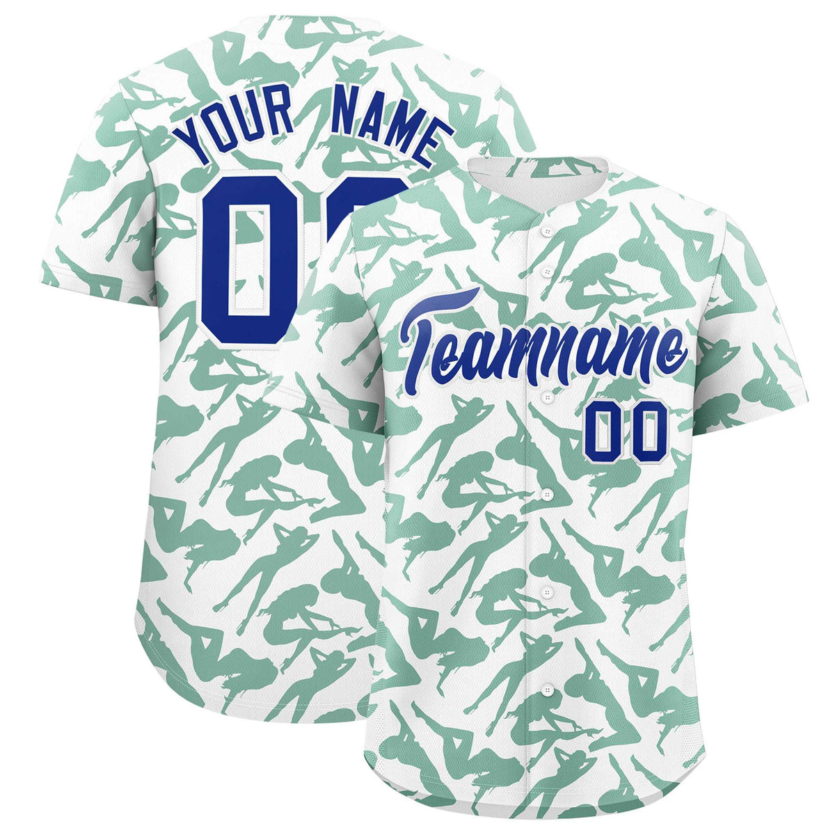 Custom White Kelly Green Playboy Graffiti Pattern Authentic Baseball Jersey| KXKSHOP