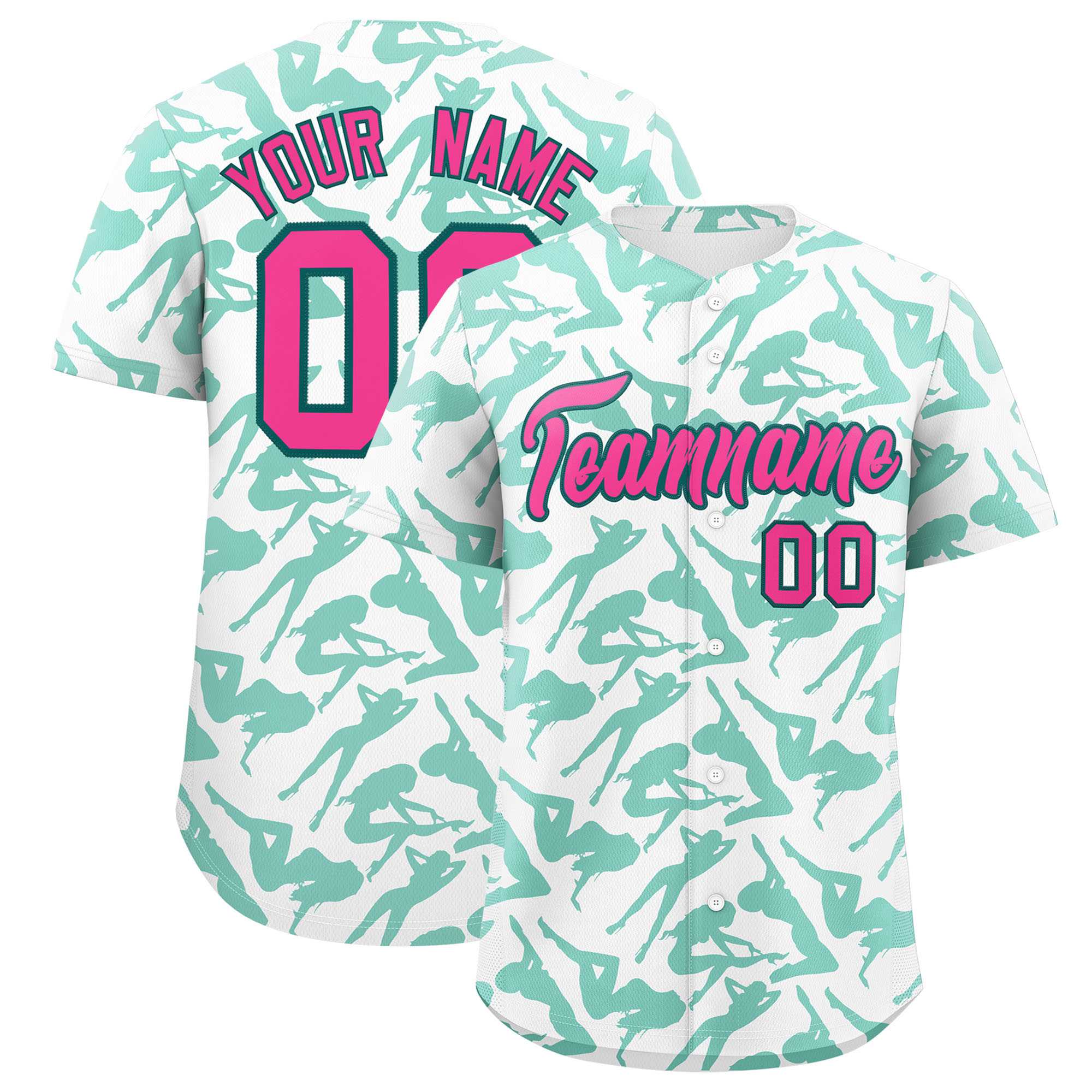Custom White Bright Green Playboy Graffiti Pattern Authentic Baseball Jersey| KXKSHOP
