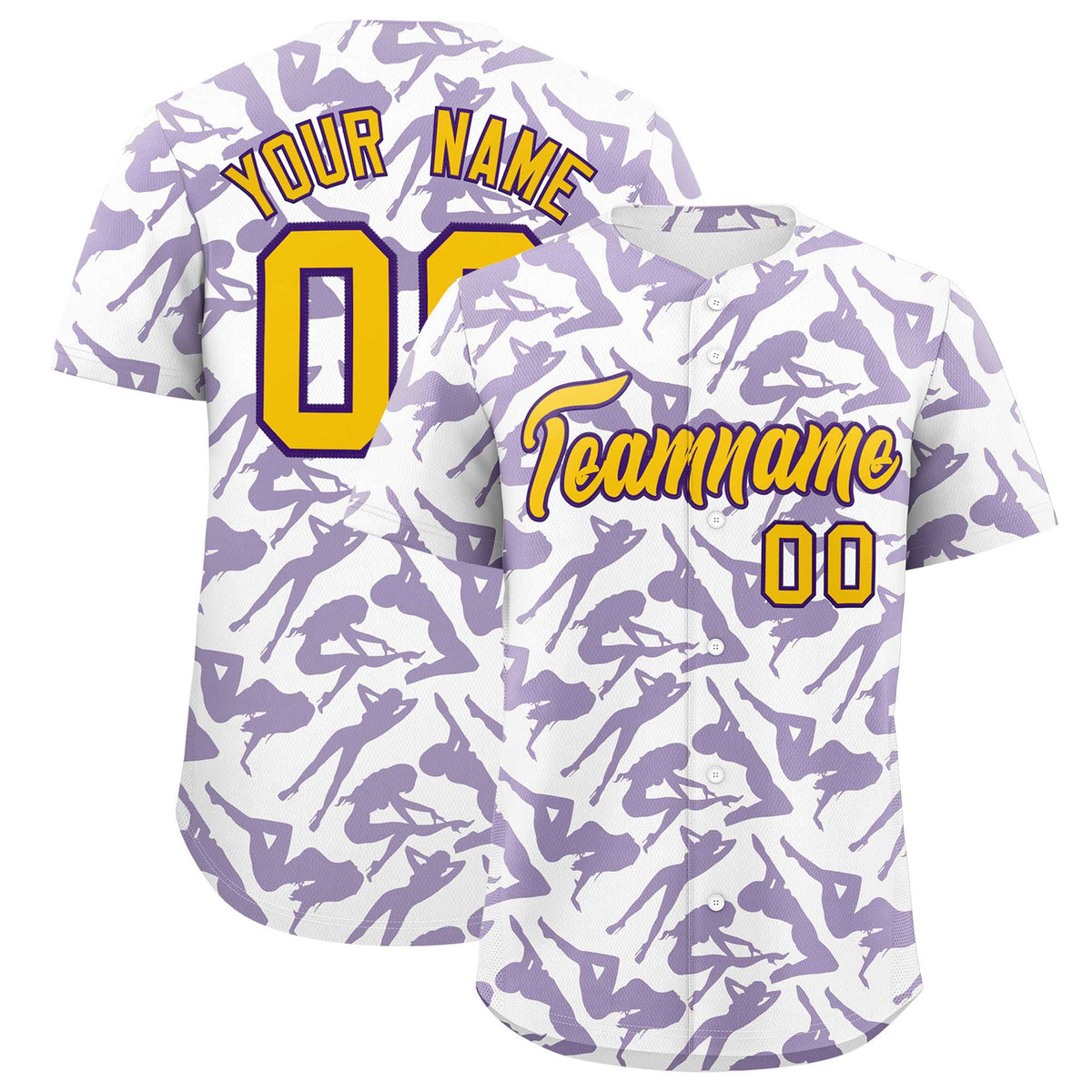 Custom White Purple Playboy Graffiti Pattern Authentic Baseball Jersey| KXKSHOP