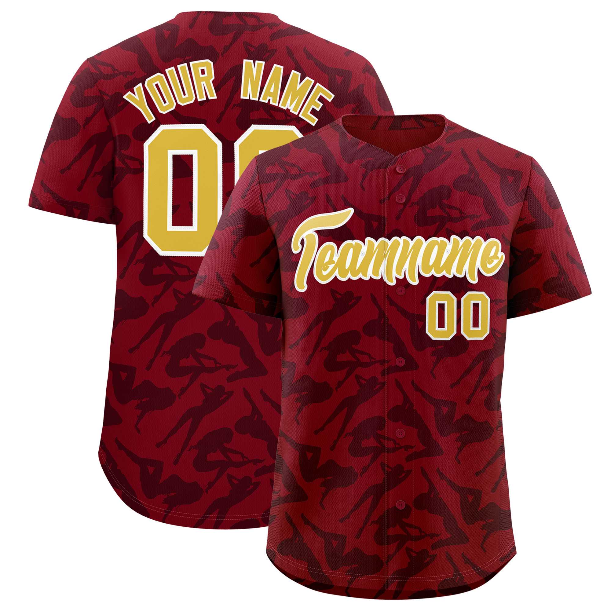 Custom Crimson Black Playboy Graffiti Pattern Authentic Baseball Jersey| KXKSHOP