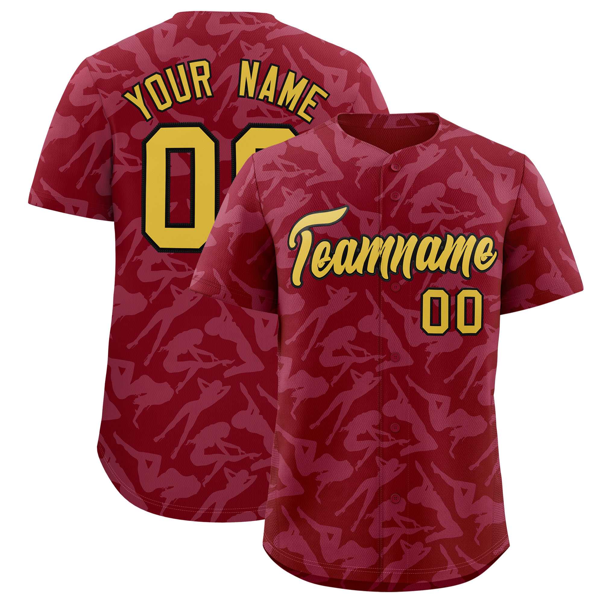 Custom Crimson White Playboy Graffiti Pattern Authentic Baseball Jersey| KXKSHOP