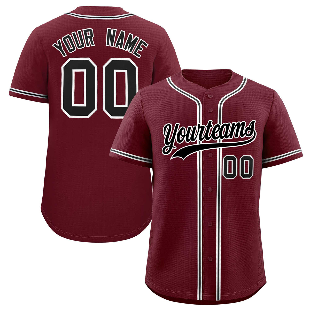 Custom Maroon Classic Style Authentic Baseball Jersey