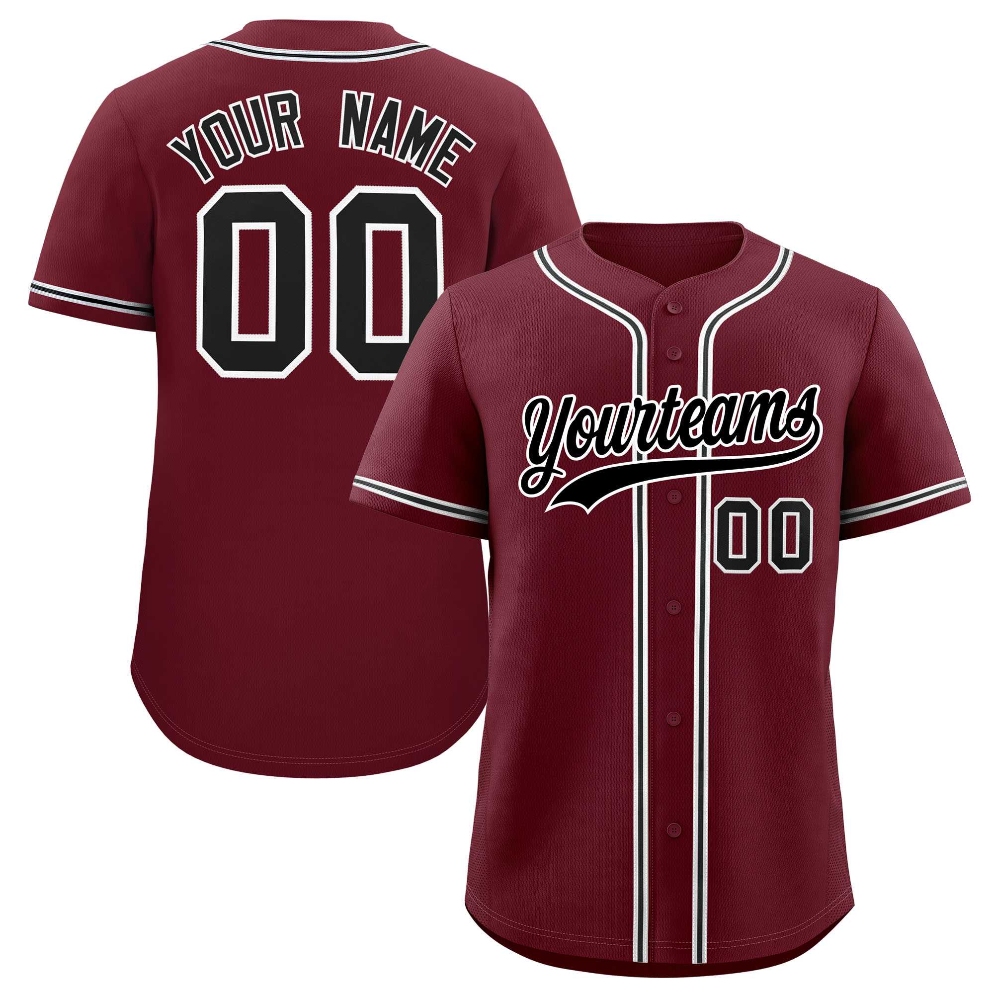 Custom Maroon Classic Style Authentic Baseball Jersey