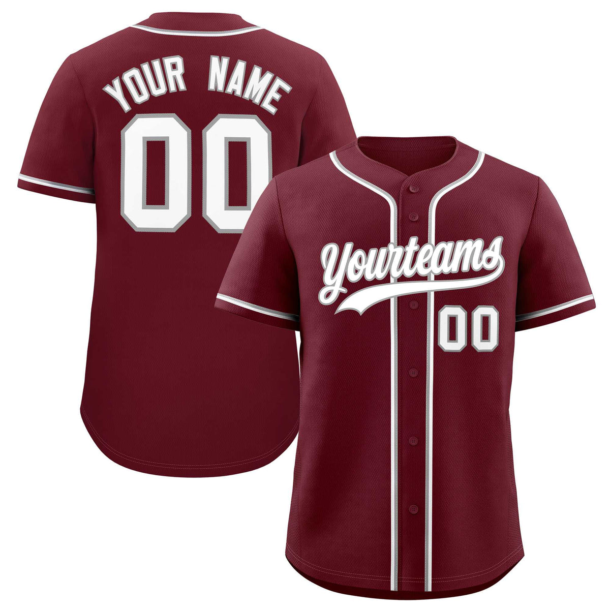 Custom Maroon Classic Style Authentic Baseball Jersey