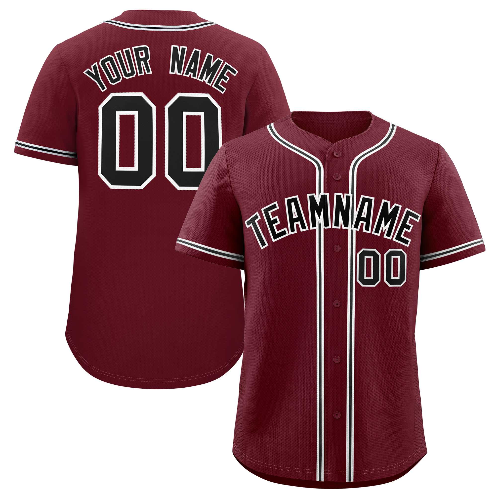 Custom Maroon Classic Style Authentic Baseball Jersey