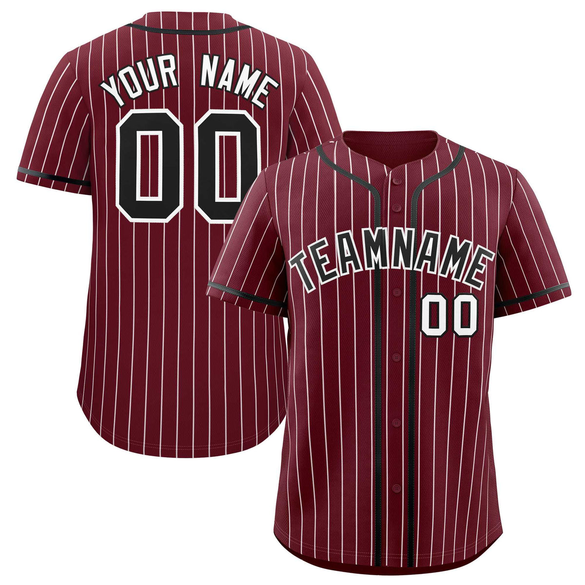 Custom Maroon White Stripe Fashion Authentic Baseball Jersey