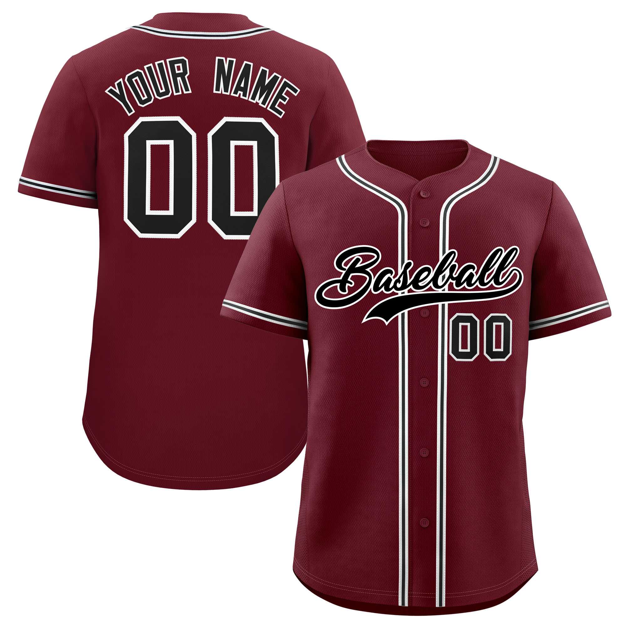 Custom Maroon Classic Style Authentic Baseball Jersey