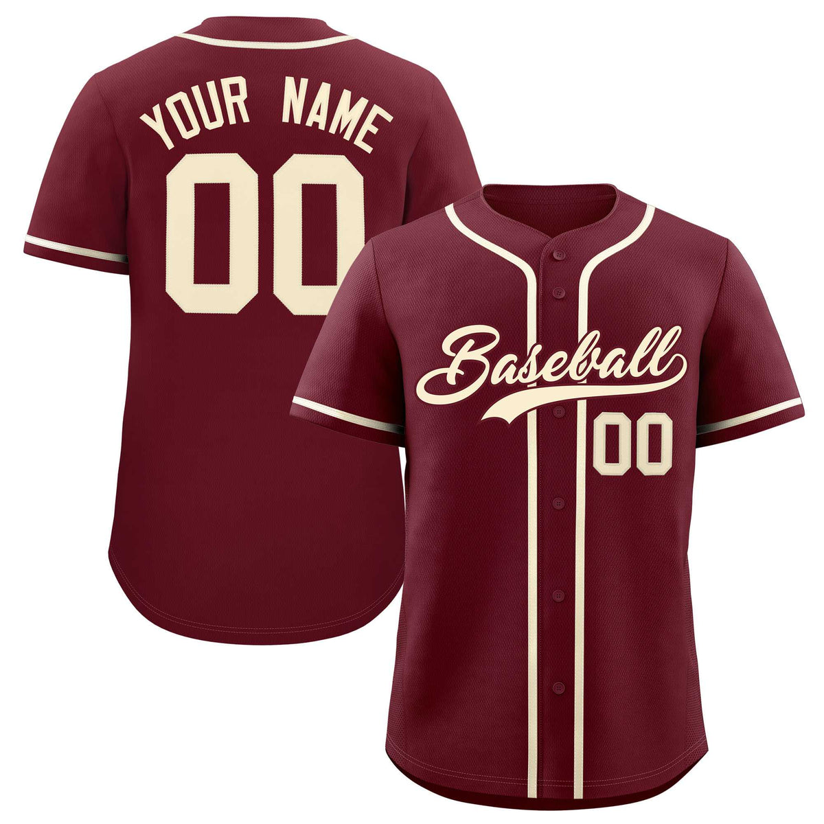 Custom Maroon Classic Style Authentic Baseball Jersey